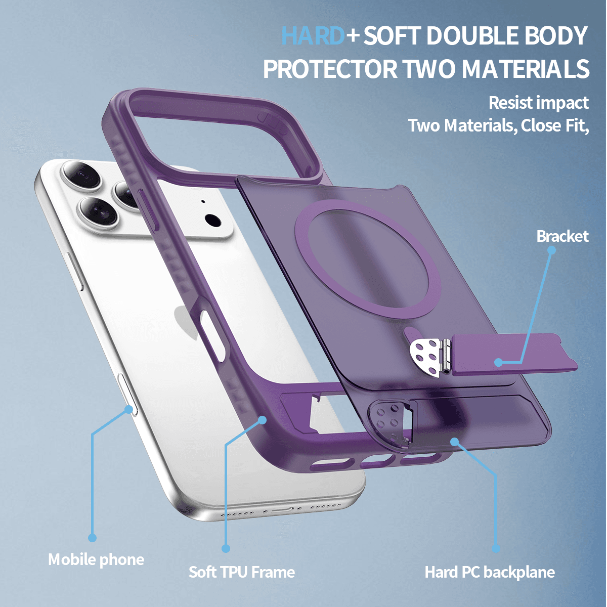 Tilt 45° Frosted Magnetic Stand Case — 187