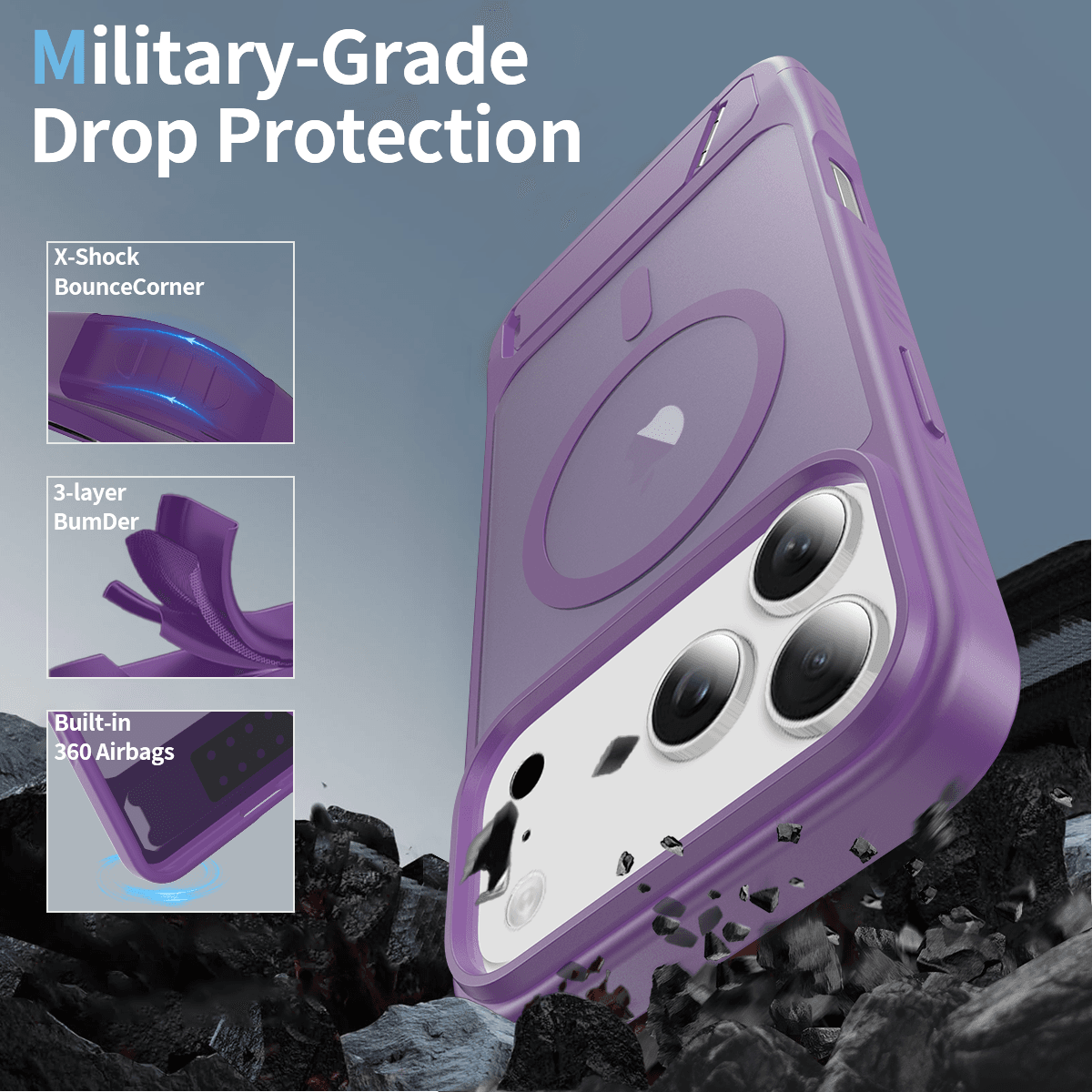Tilt 45° Frosted Magnetic Stand Case — 188