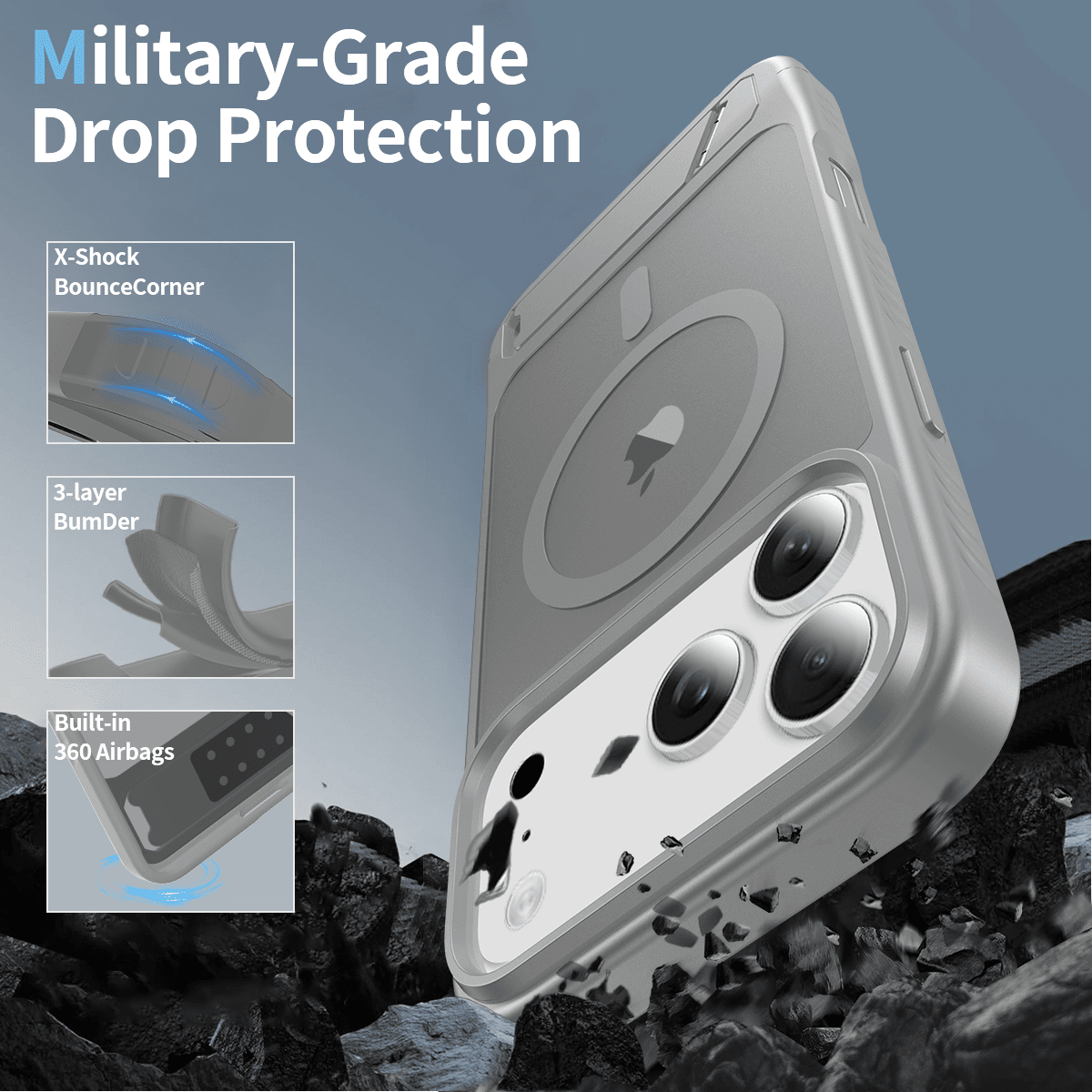 Tilt 45° Frosted Magnetic Stand Case — 195