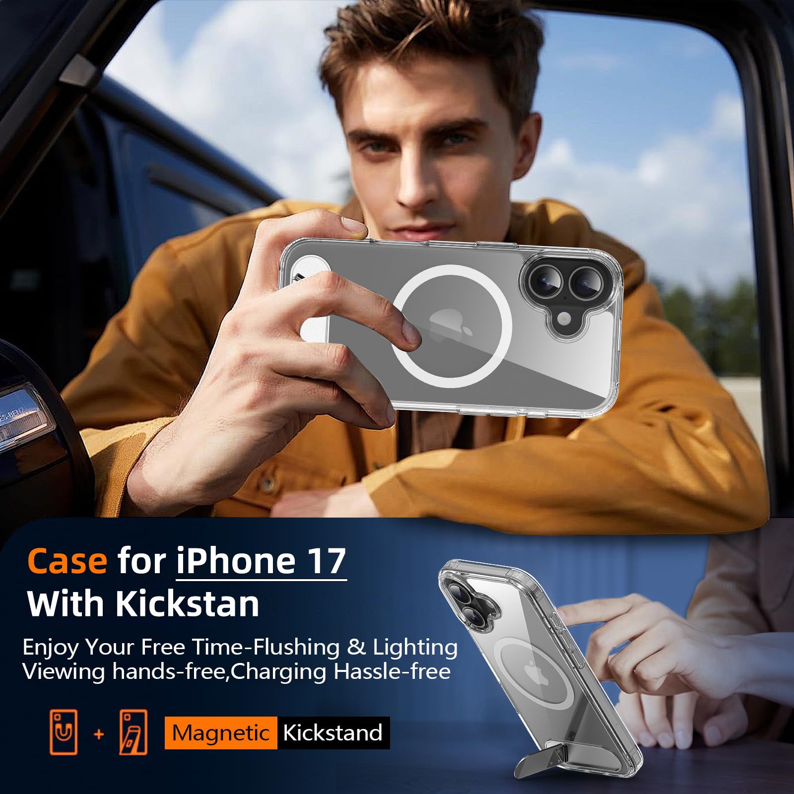 Ridge Magsafe Clear Case with Kickstand — 3