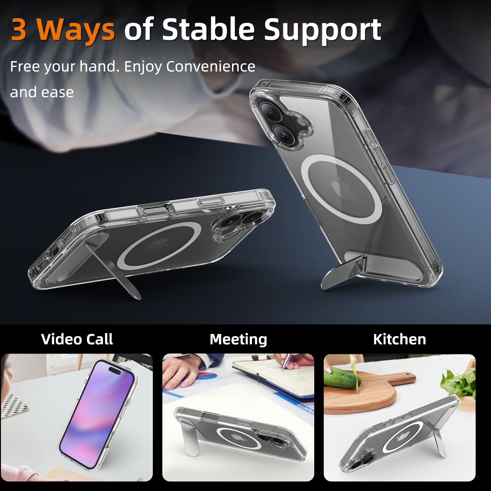 Ridge Magsafe Clear Case with Kickstand — 7