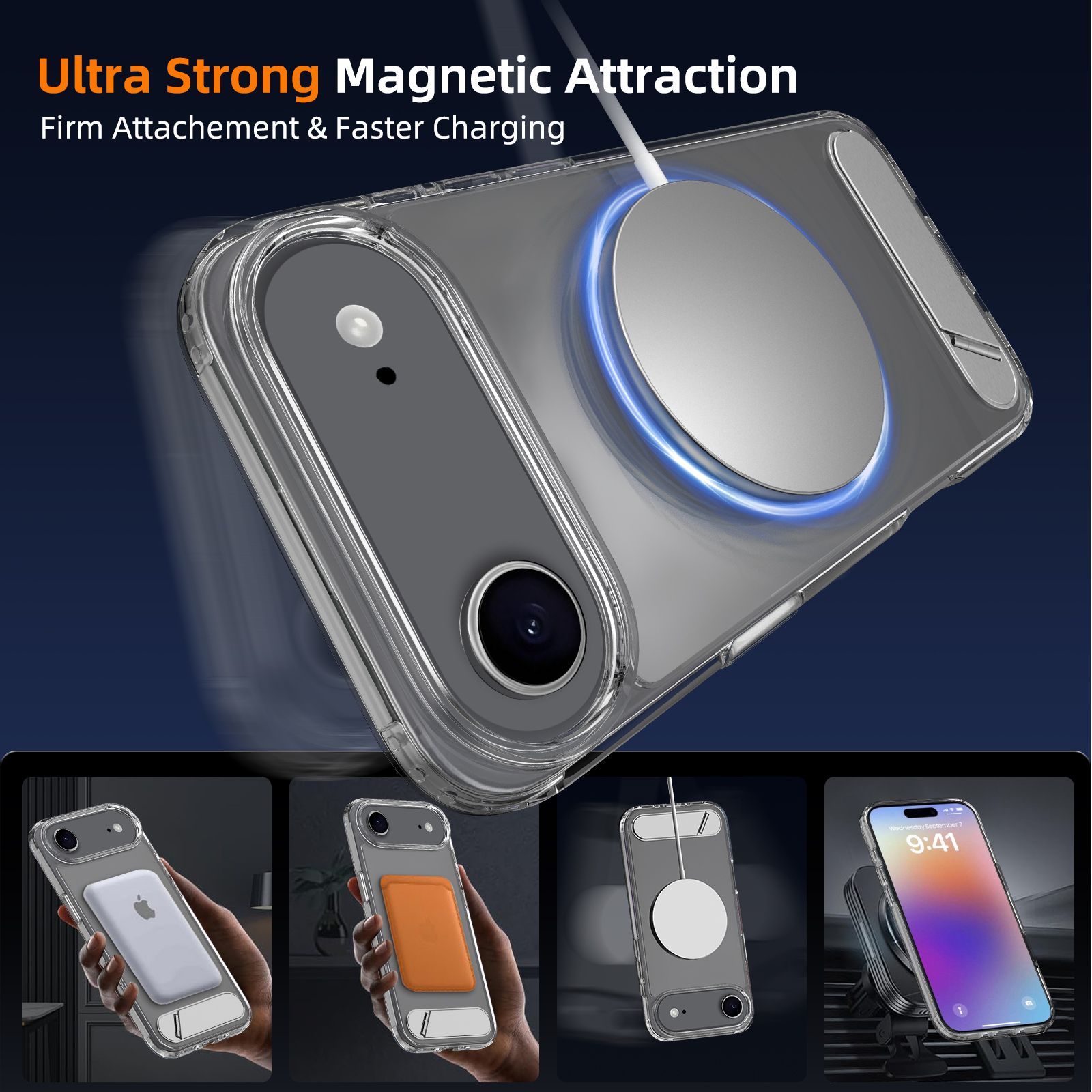 Ridge Magsafe Clear Case with Kickstand — 17