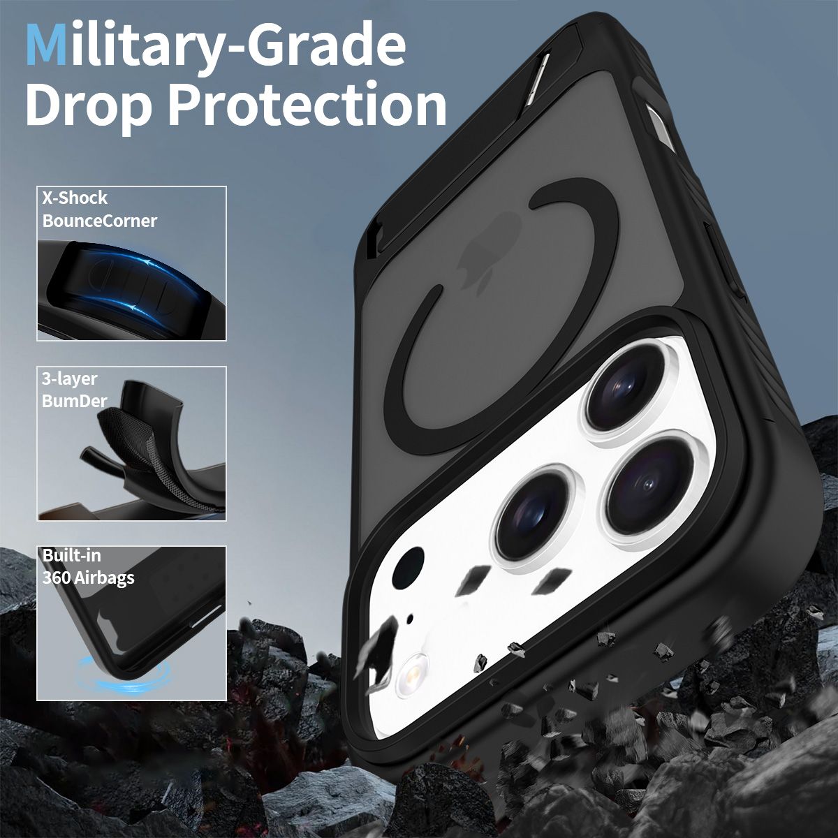 Tilt 45° Frosted Magnetic Stand Case — 202