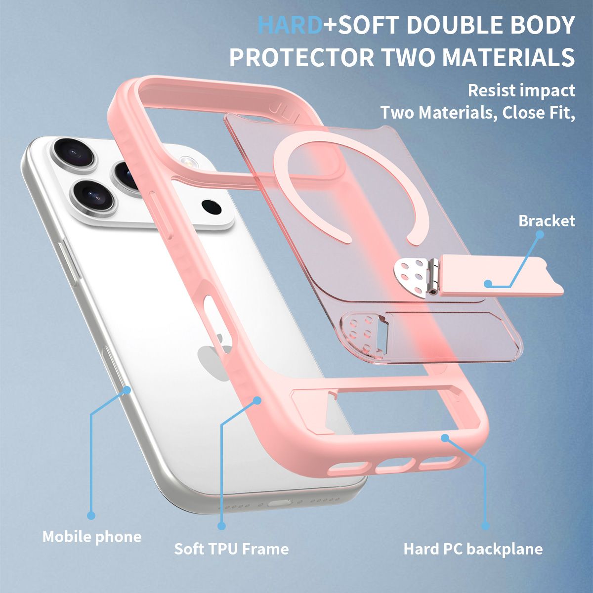 Tilt 45° Frosted Magnetic Stand Case — 209
