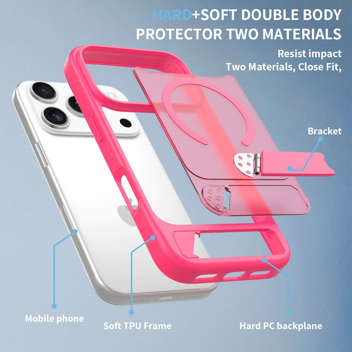 Tilt 45° Frosted Magnetic Stand Case — 215