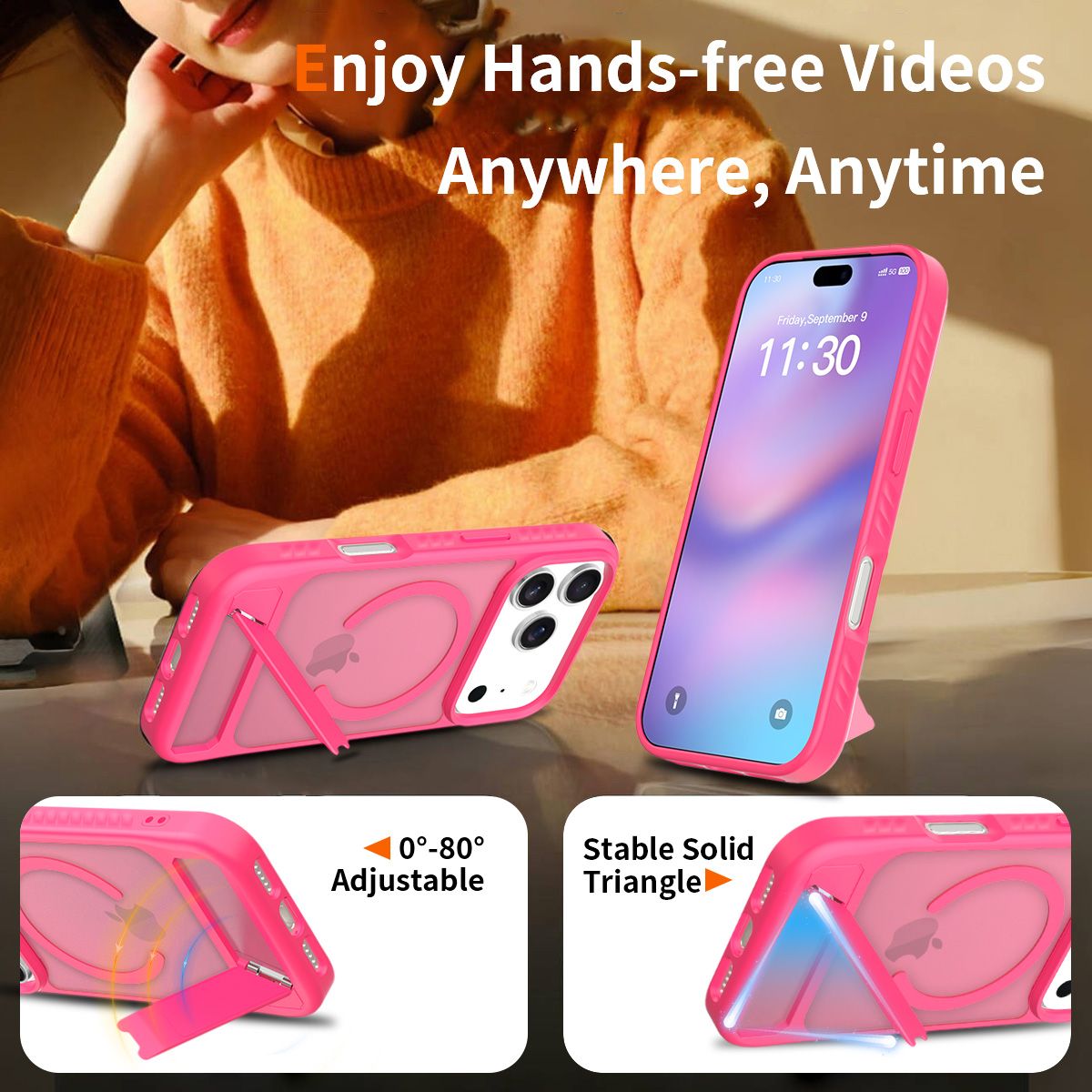 Tilt 45° Frosted Magnetic Stand Case — 218