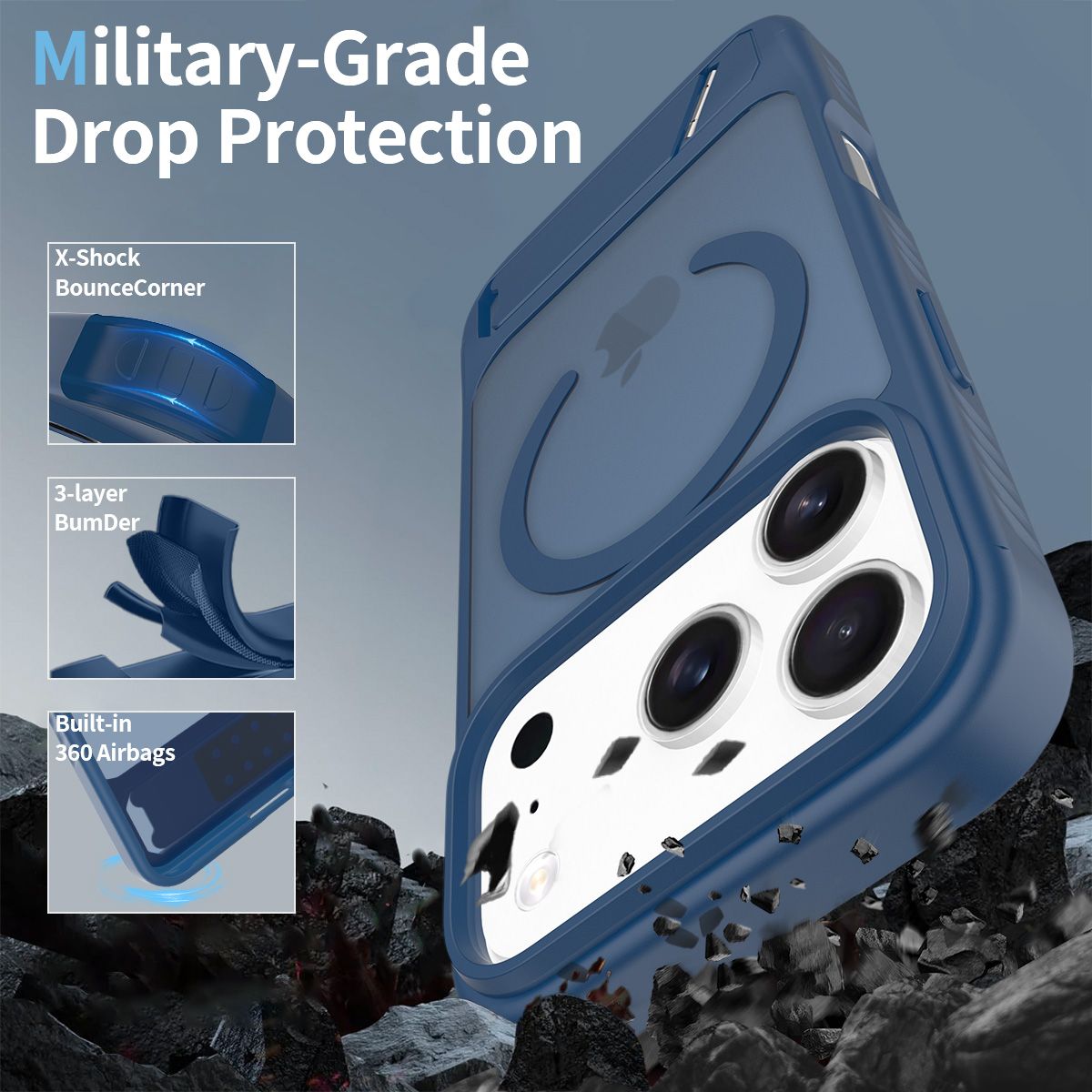 Tilt 45° Frosted Magnetic Stand Case — 223