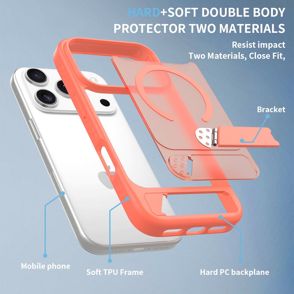 Tilt 45° Frosted Magnetic Stand Case — 230