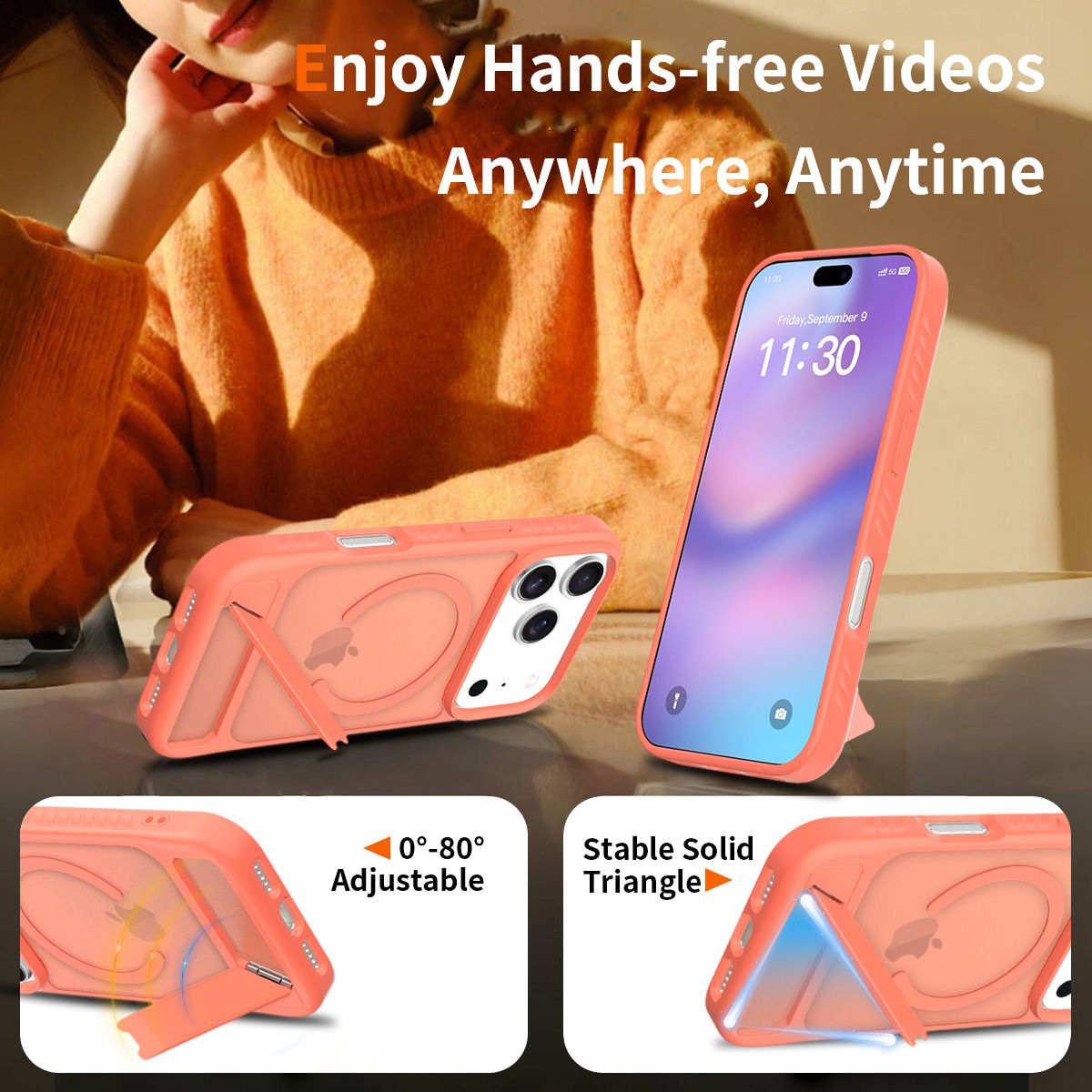 Tilt 45° Frosted Magnetic Stand Case — 233