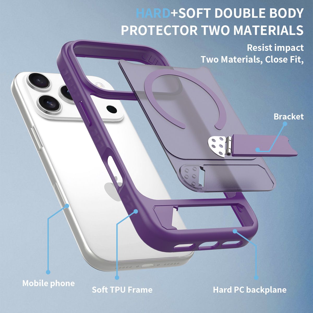 Tilt 45° Frosted Magnetic Stand Case — 237