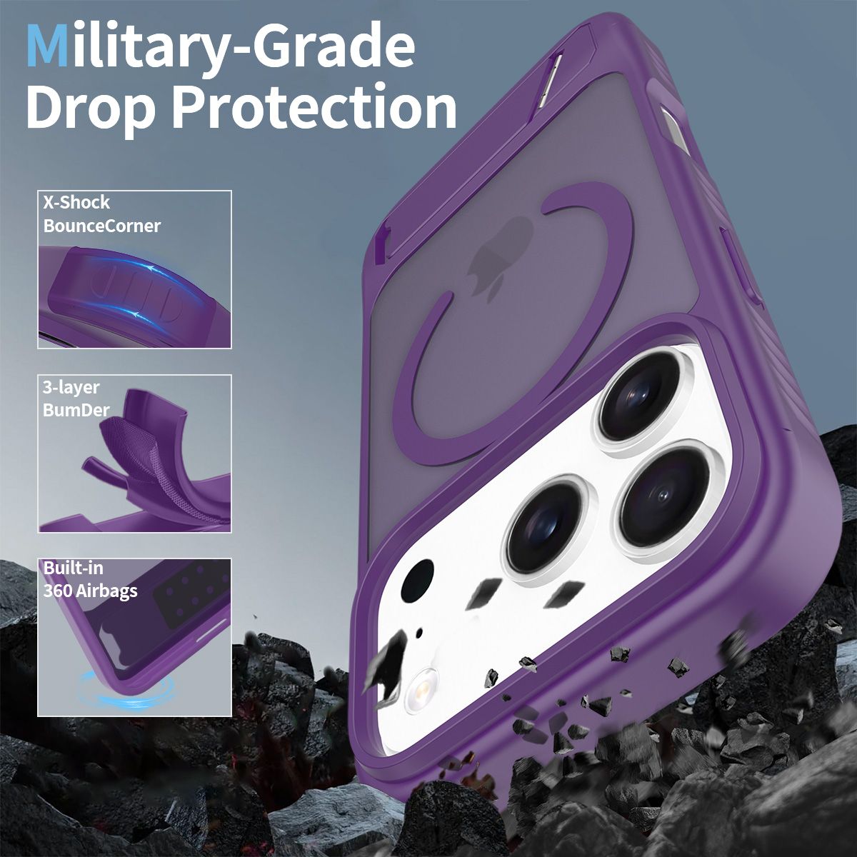 Tilt 45° Frosted Magnetic Stand Case — 238