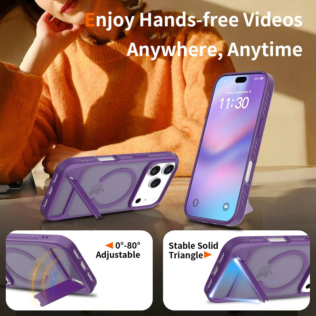 Tilt 45° Frosted Magnetic Stand Case — 240
