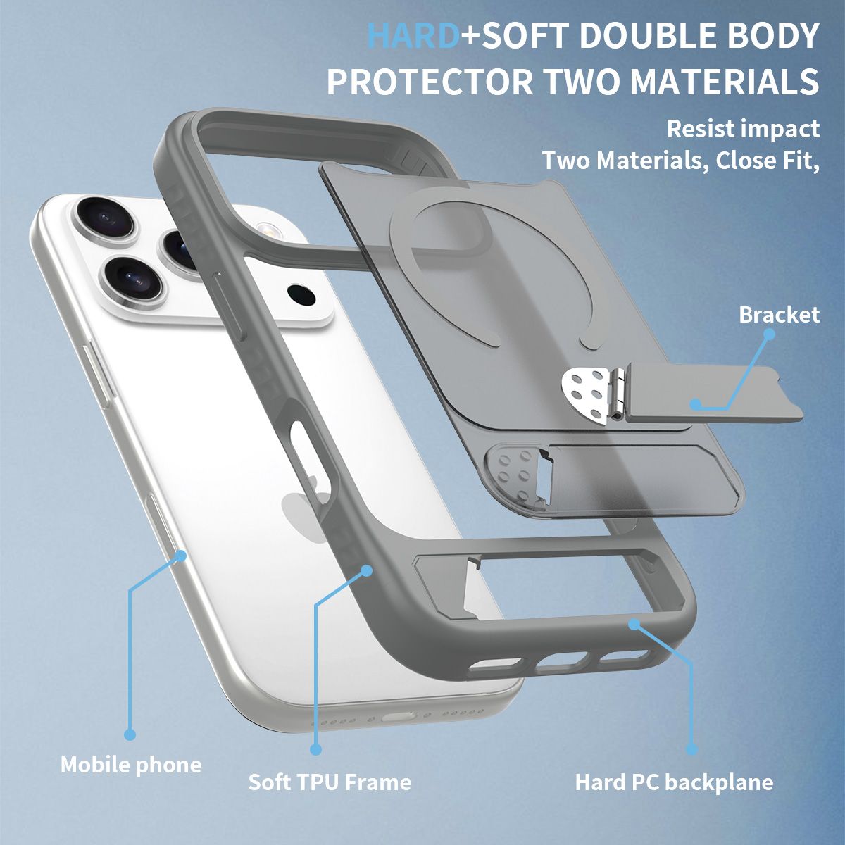 Tilt 45° Frosted Magnetic Stand Case — 245