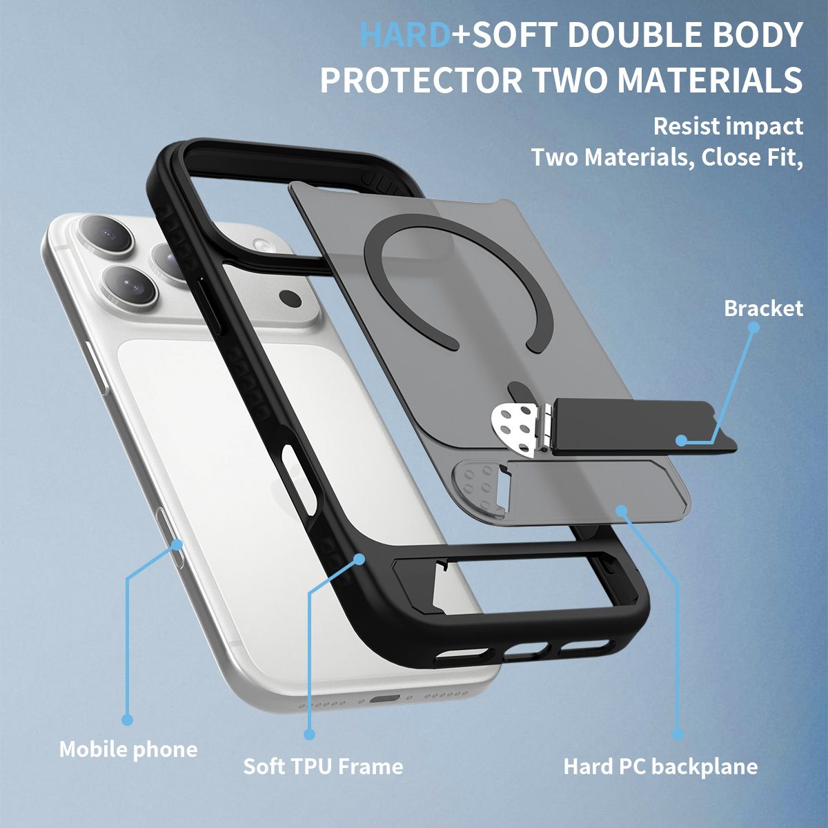 Tilt 45° Frosted Magnetic Stand Case — 252
