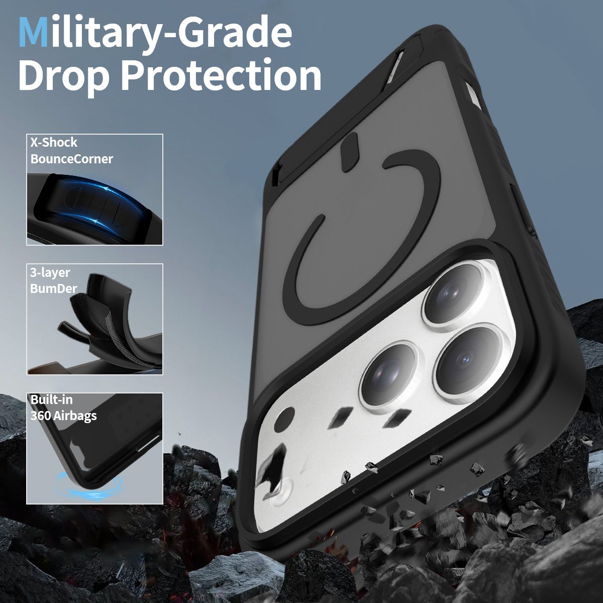 Tilt 45° Frosted Magnetic Stand Case — 253