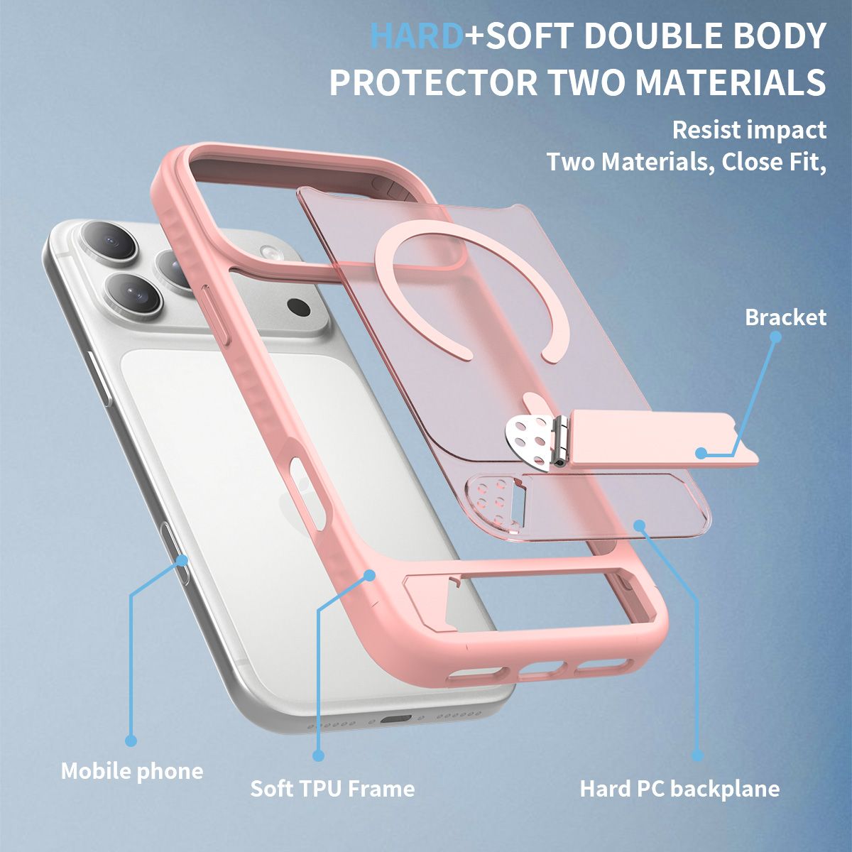 Tilt 45° Frosted Magnetic Stand Case — 261