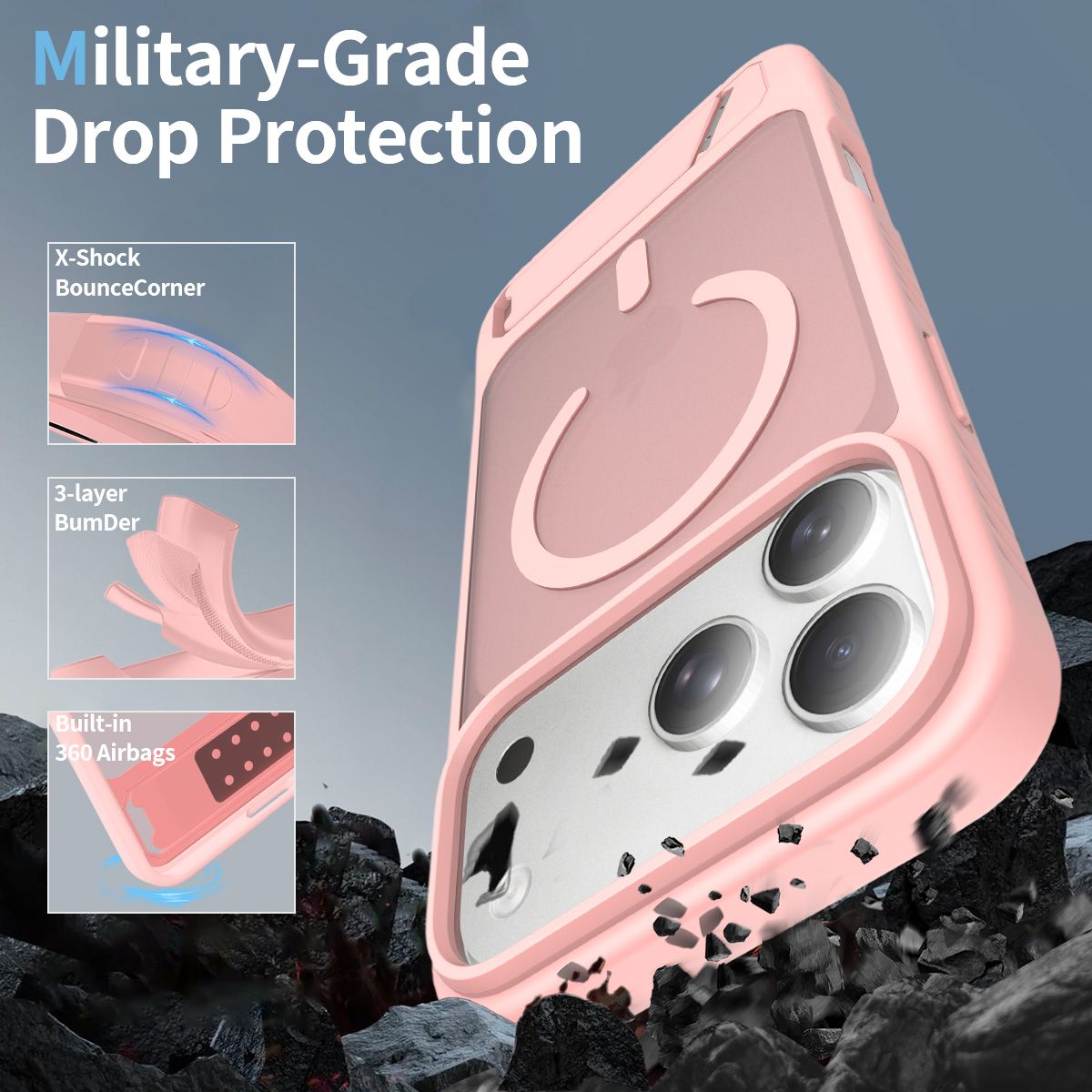 Tilt 45° Frosted Magnetic Stand Case — 262