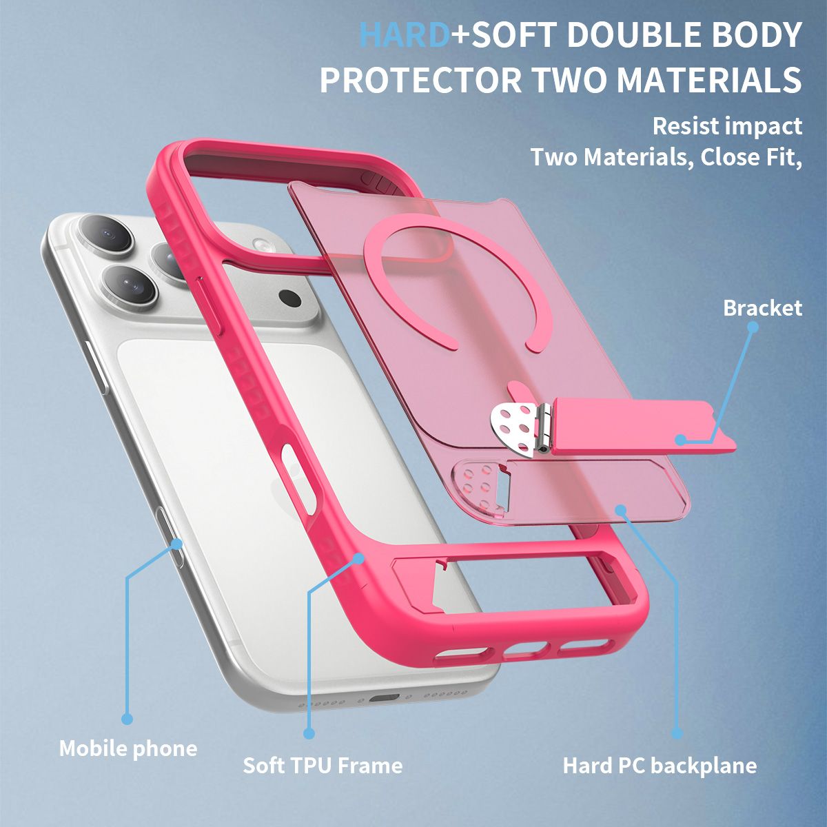 Tilt 45° Frosted Magnetic Stand Case — 268