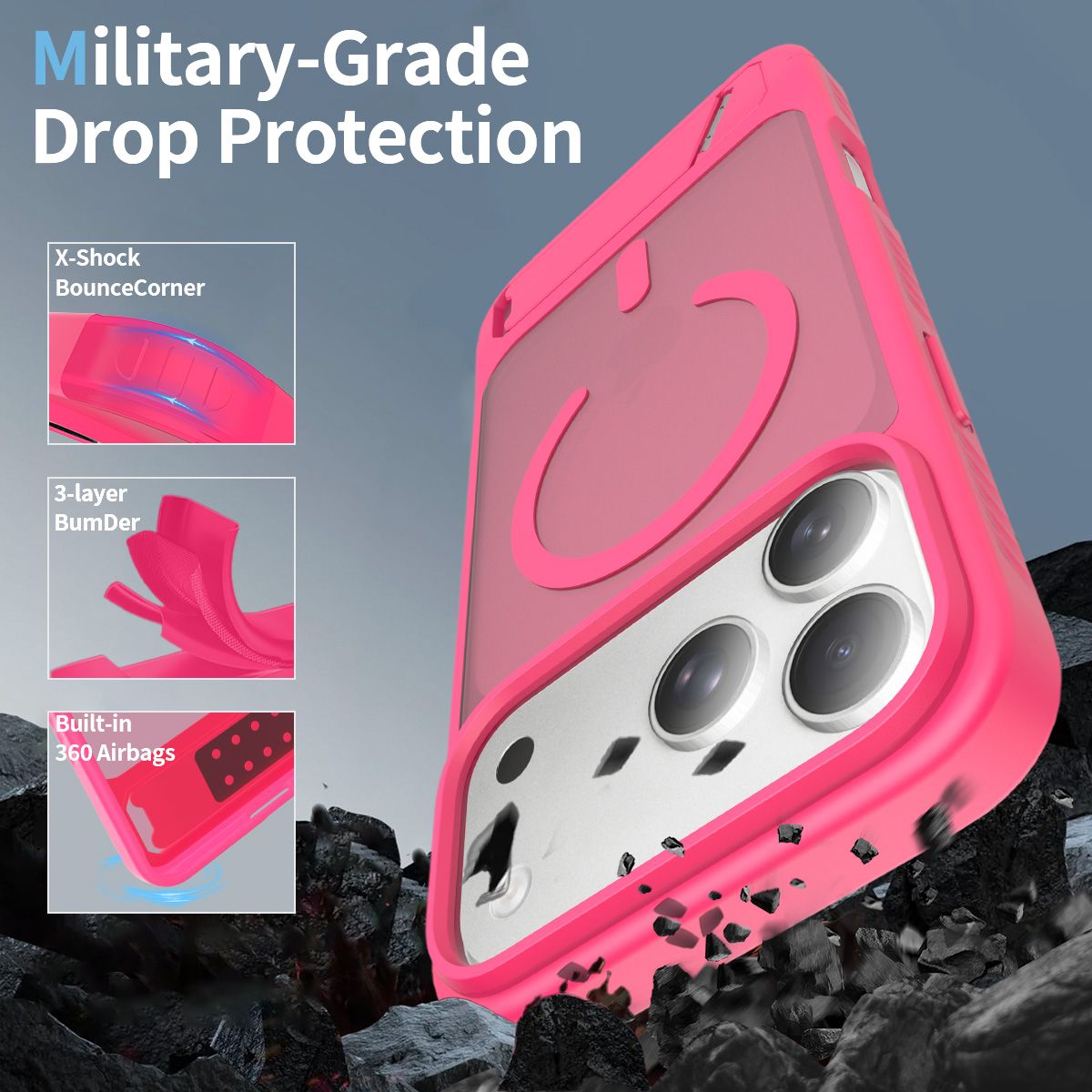 Tilt 45° Frosted Magnetic Stand Case — 269
