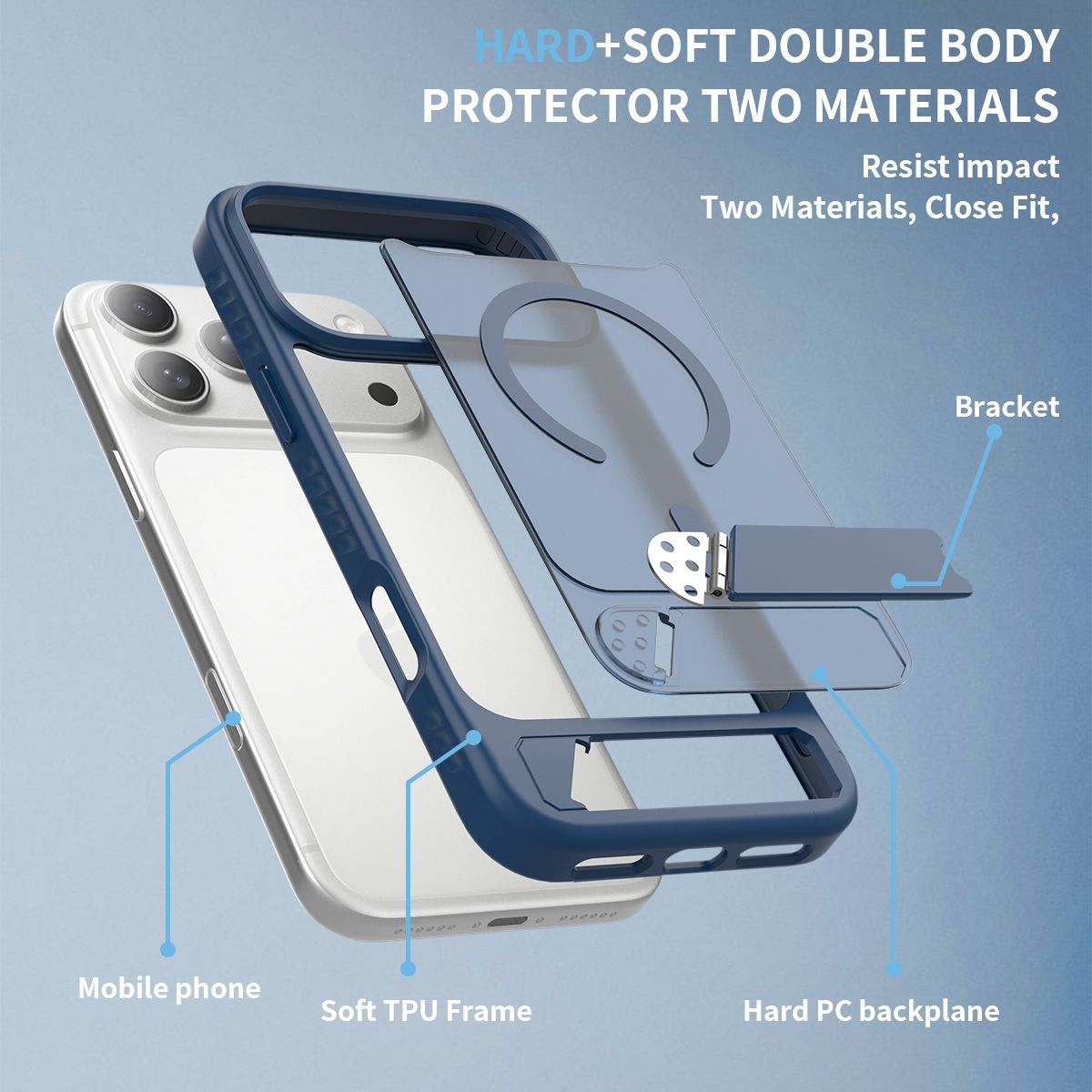 Tilt 45° Frosted Magnetic Stand Case — 275