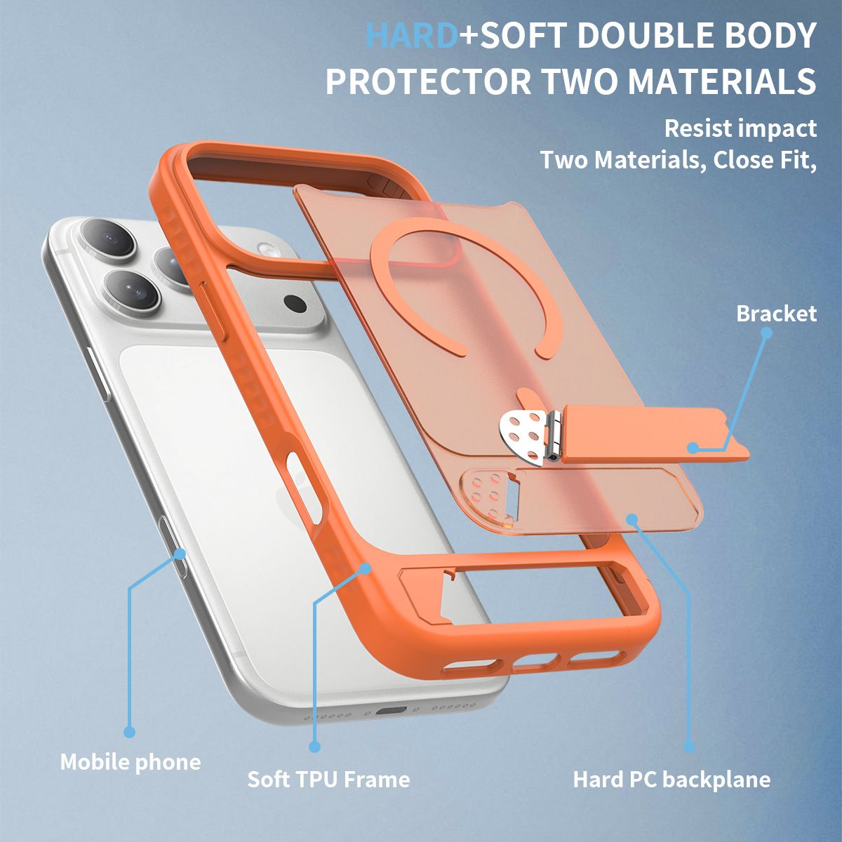 Tilt 45° Frosted Magnetic Stand Case — 282