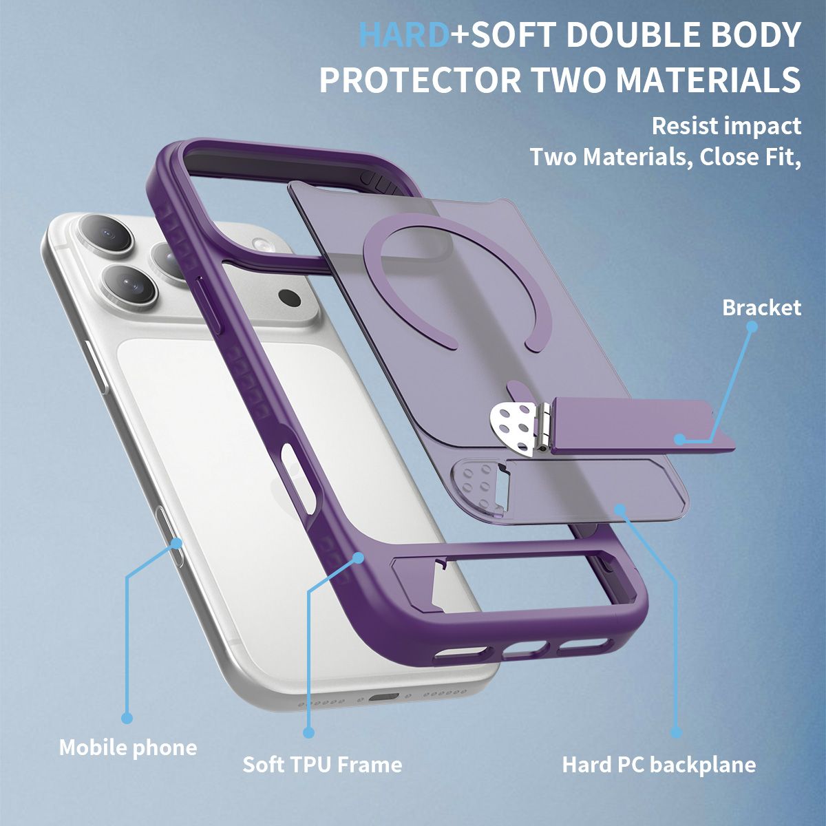 Tilt 45° Frosted Magnetic Stand Case — 289