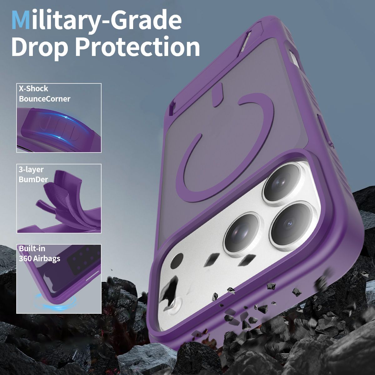 Tilt 45° Frosted Magnetic Stand Case — 290