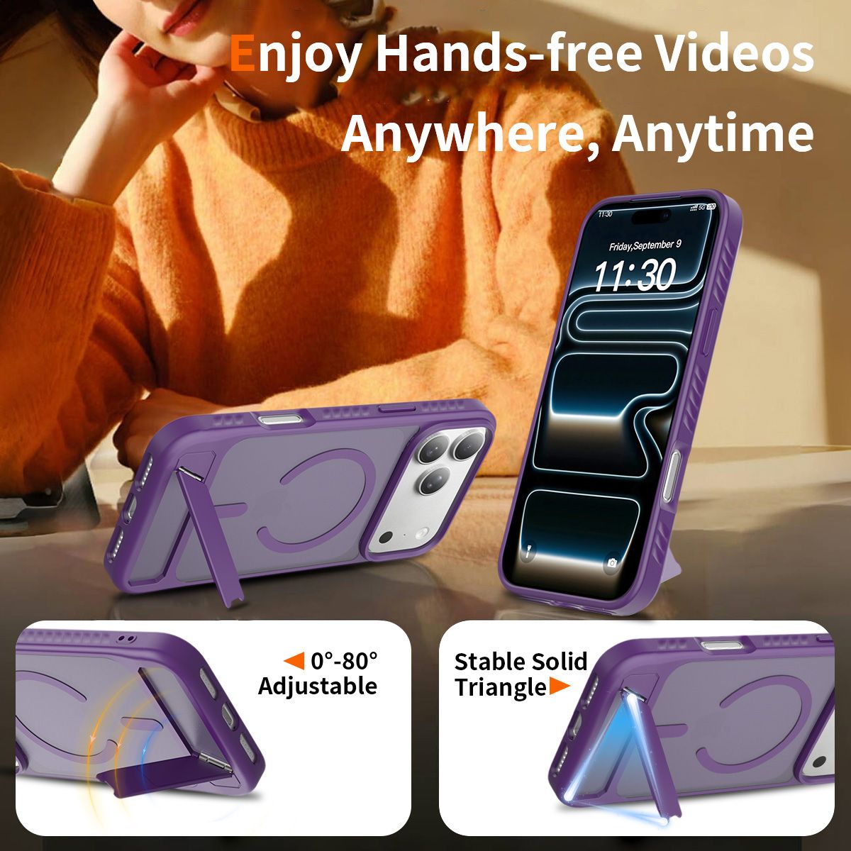 Tilt 45° Frosted Magnetic Stand Case — 292