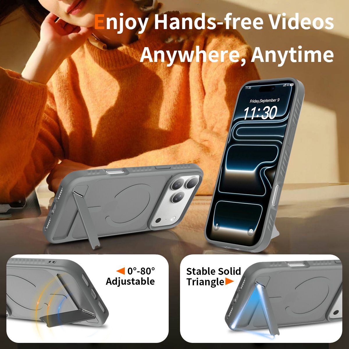 Tilt 45° Frosted Magnetic Stand Case — 299