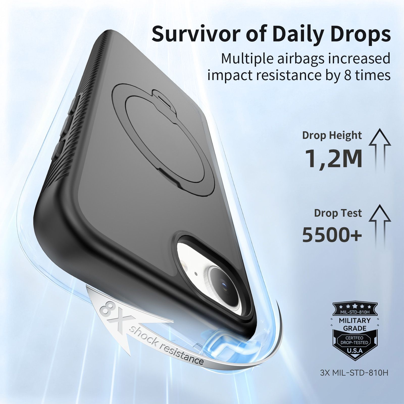 Orbit Frost Matte Skin Feeling Magsafe Case with 360° Rotating Stand — 80