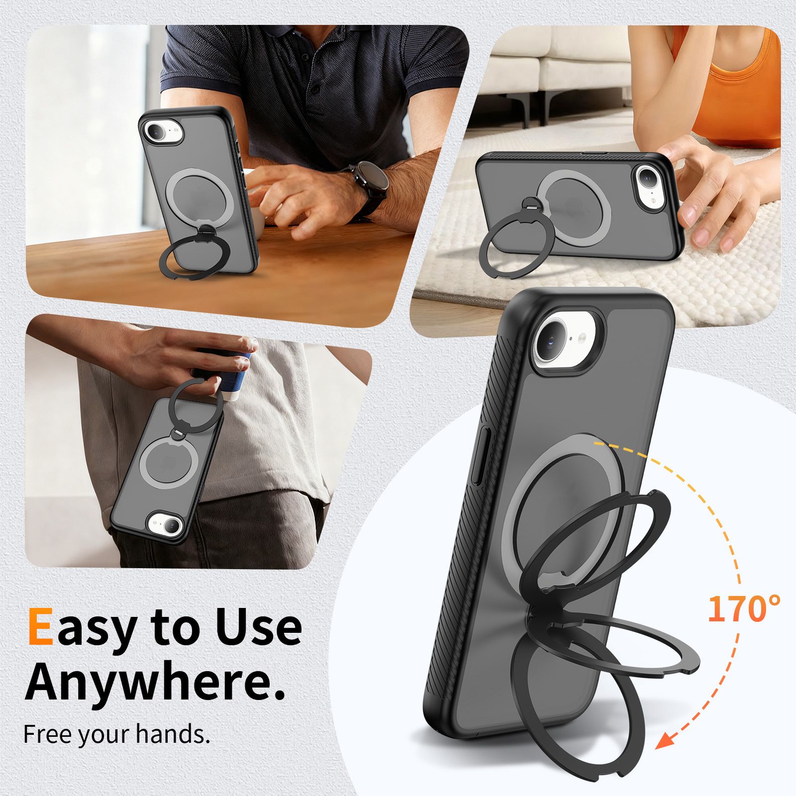 Orbit Frost Matte Skin Feeling Magsafe Case with 360° Rotating Stand — 81