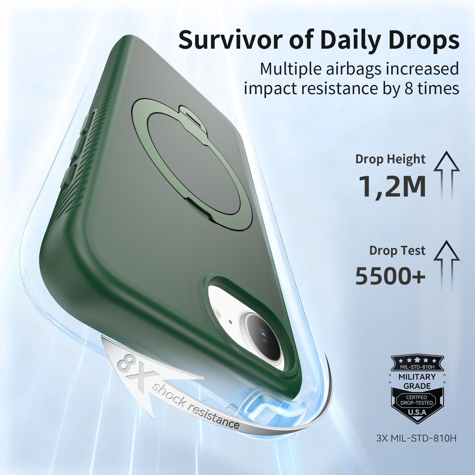 Orbit Frost Matte Skin Feeling Magsafe Case with 360° Rotating Stand — 94