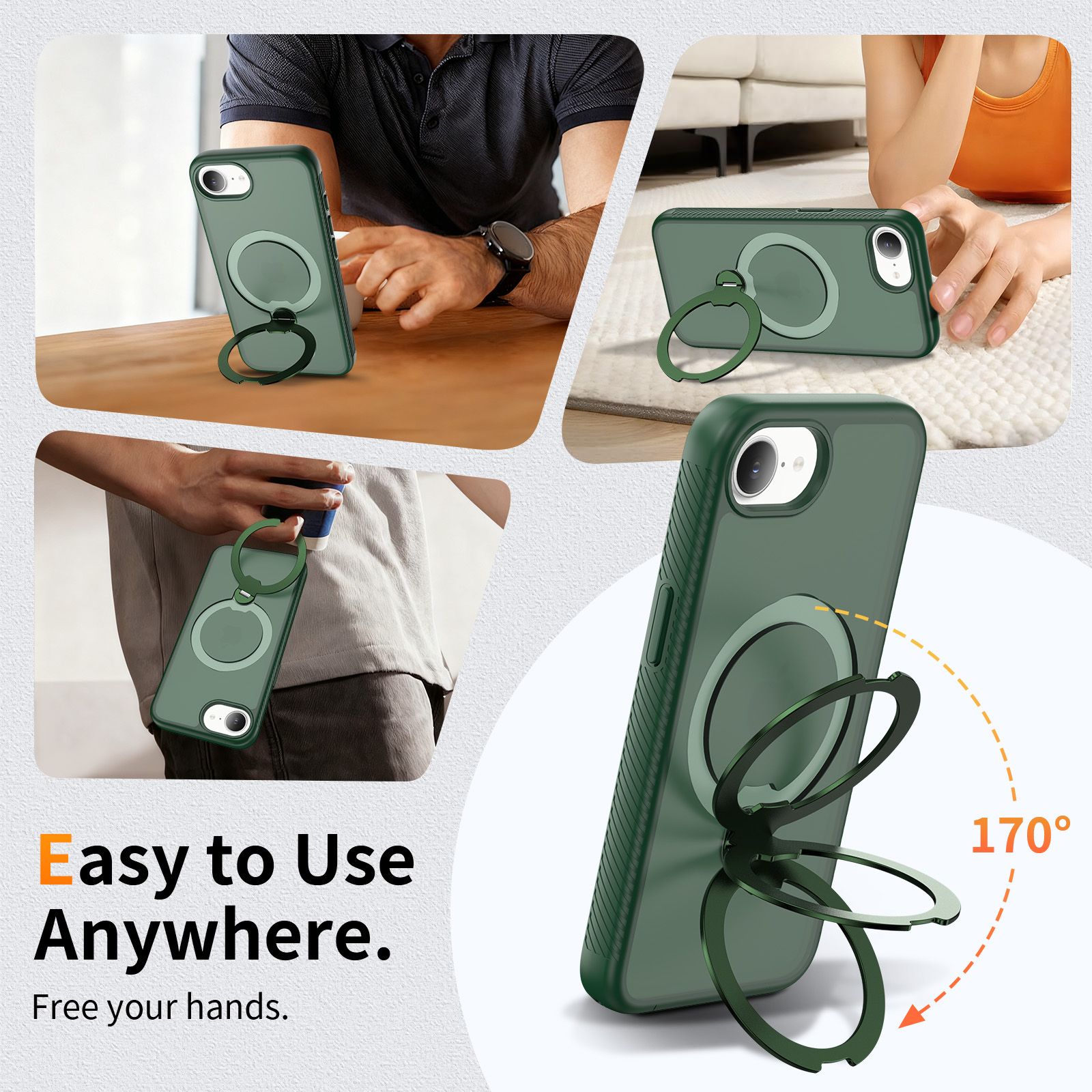 Orbit Frost Matte Skin Feeling Magsafe Case with 360° Rotating Stand — 95