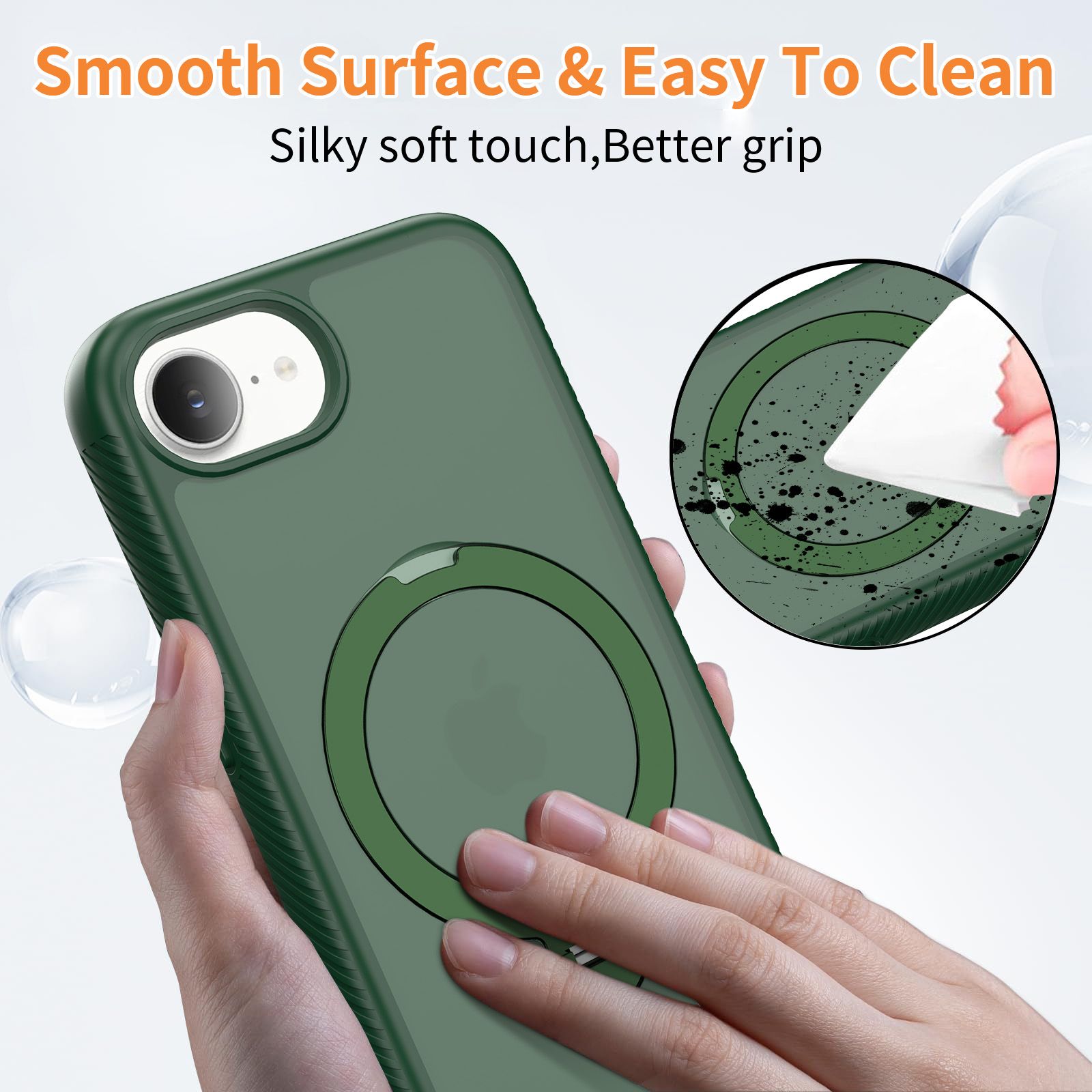 Orbit Frost Matte Skin Feeling Magsafe Case with 360° Rotating Stand — 98