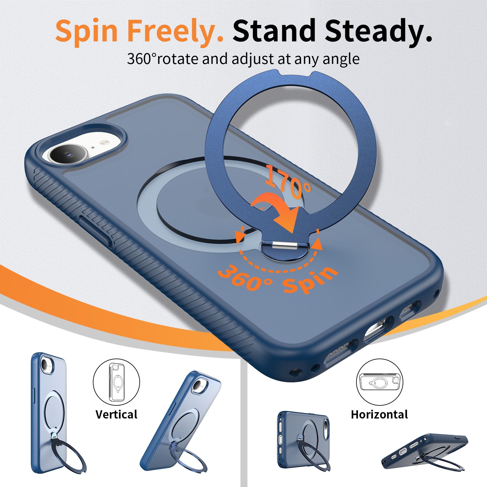 Orbit Frost Matte Skin Feeling Magsafe Case with 360° Rotating Stand — 91