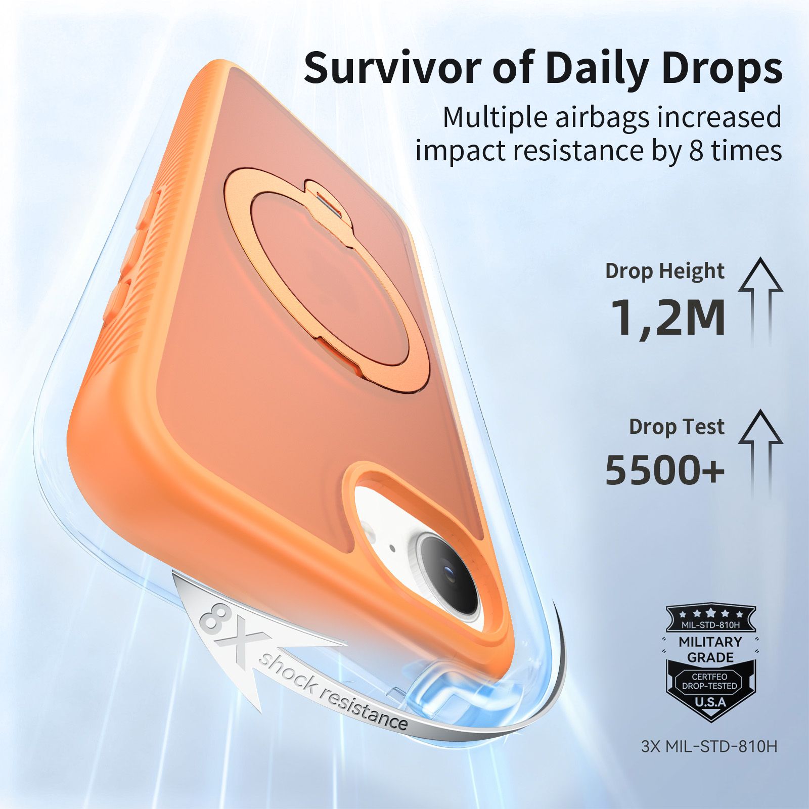 Orbit Frost Matte Skin Feeling Magsafe Case with 360° Rotating Stand — 100
