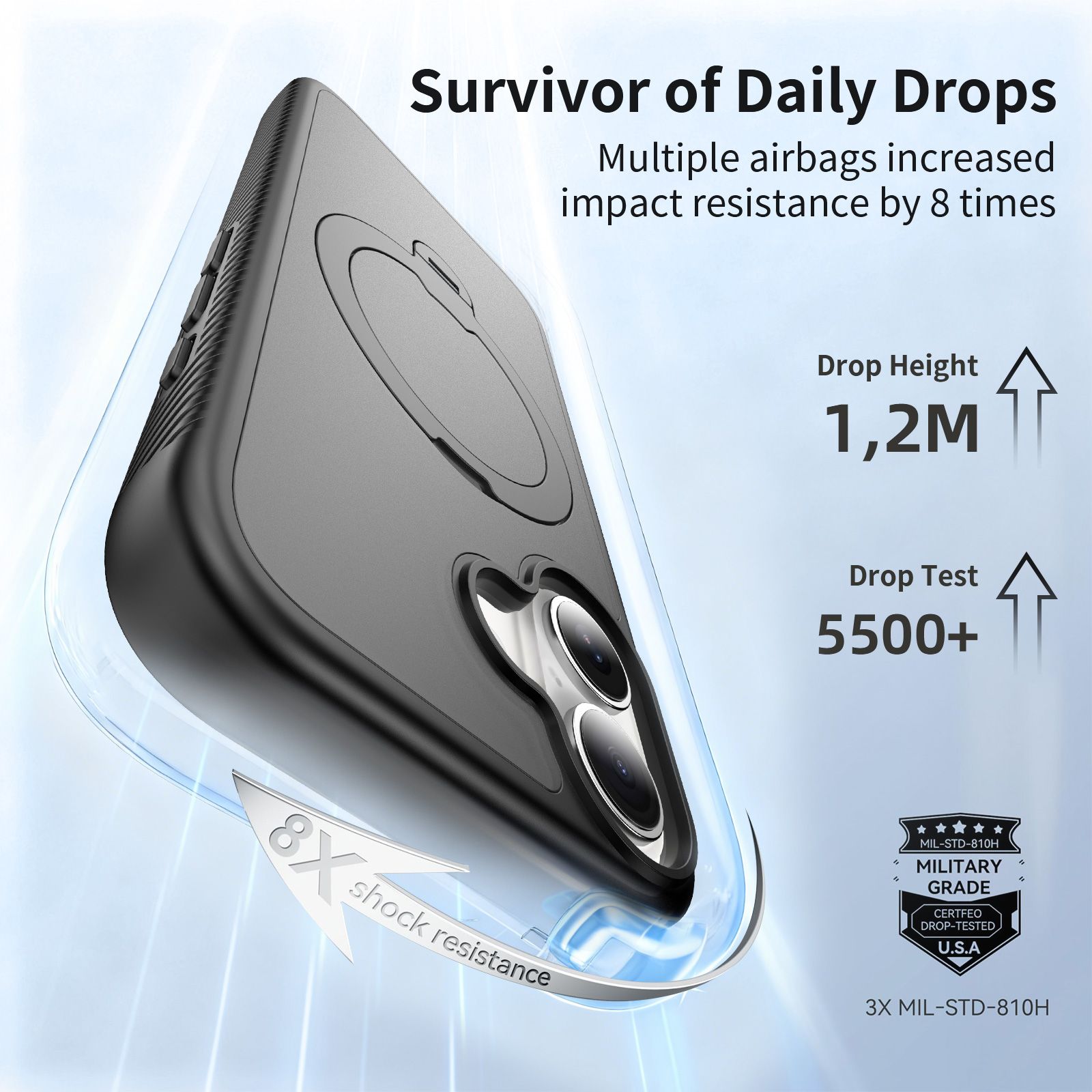 Orbit Frost Matte Skin Feeling Magsafe Case with 360° Rotating Stand — 3