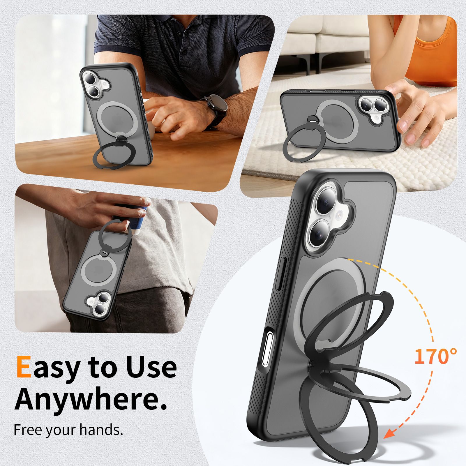 Orbit Frost Matte Skin Feeling Magsafe Case with 360° Rotating Stand — 4