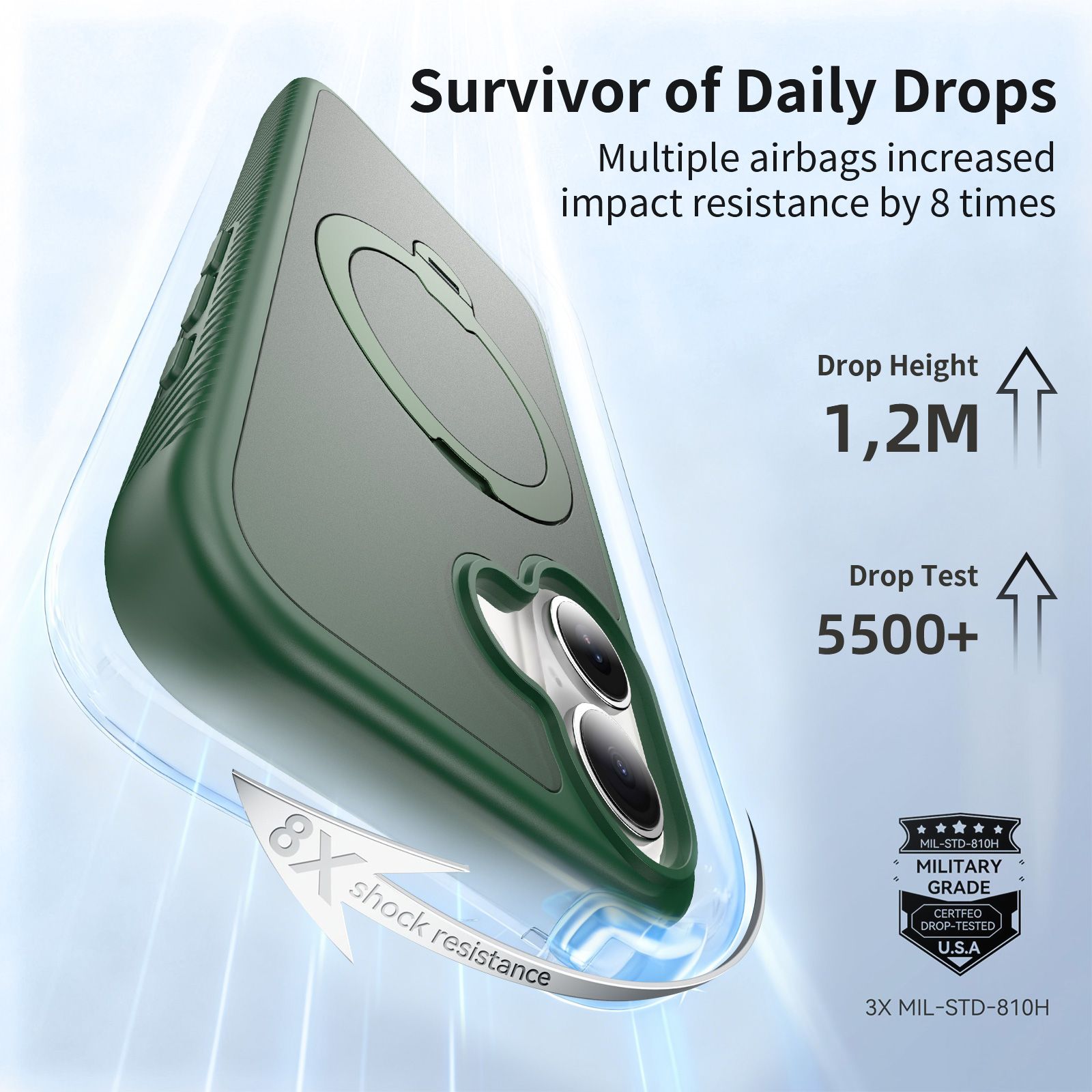 Orbit Frost Matte Skin Feeling Magsafe Case with 360° Rotating Stand — 17