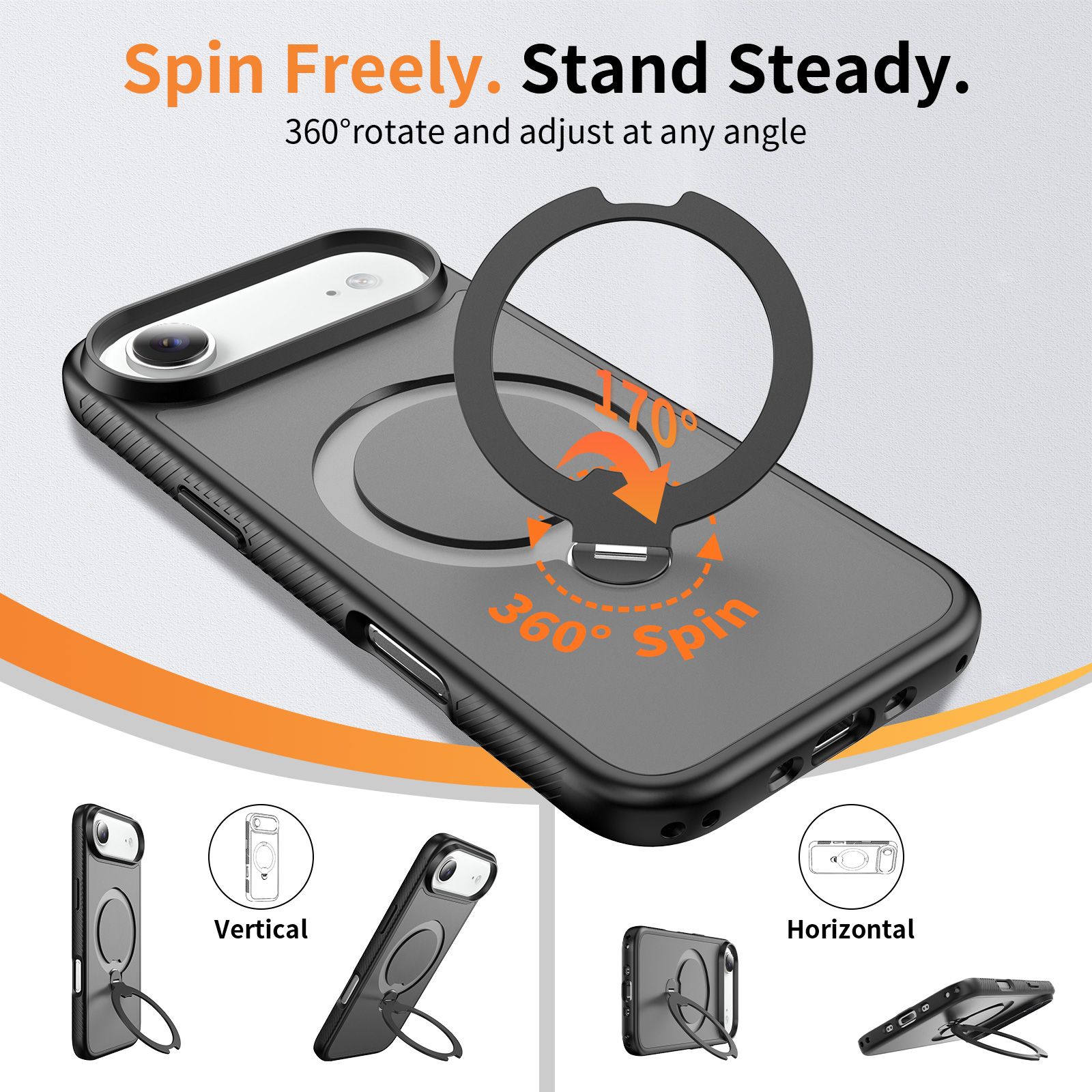 Orbit Frost Matte Skin Feeling Magsafe Case with 360° Rotating Stand — 32