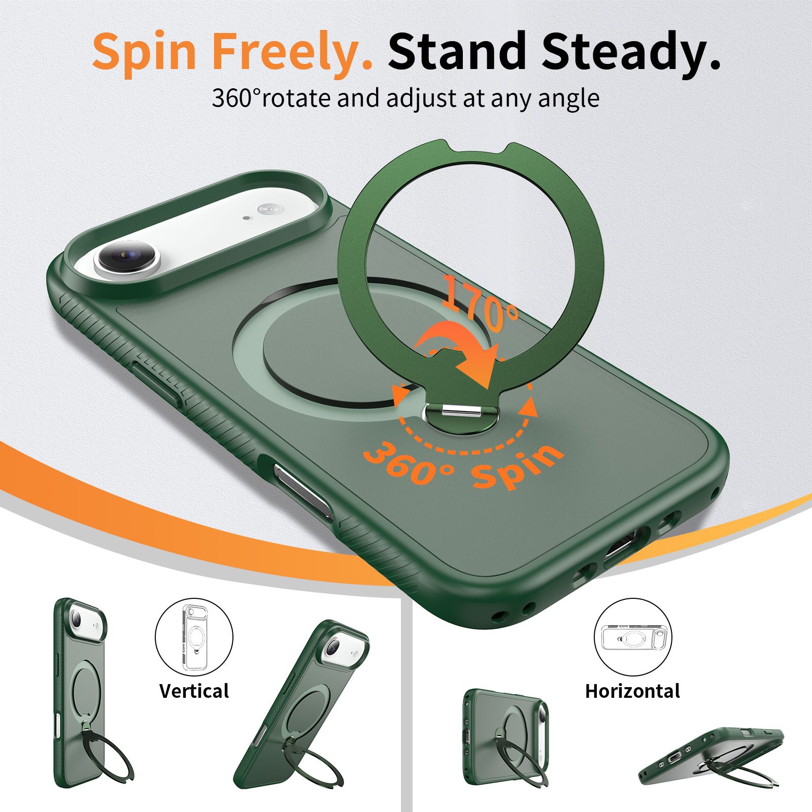 Orbit Frost Matte Skin Feeling Magsafe Case with 360° Rotating Stand — 46