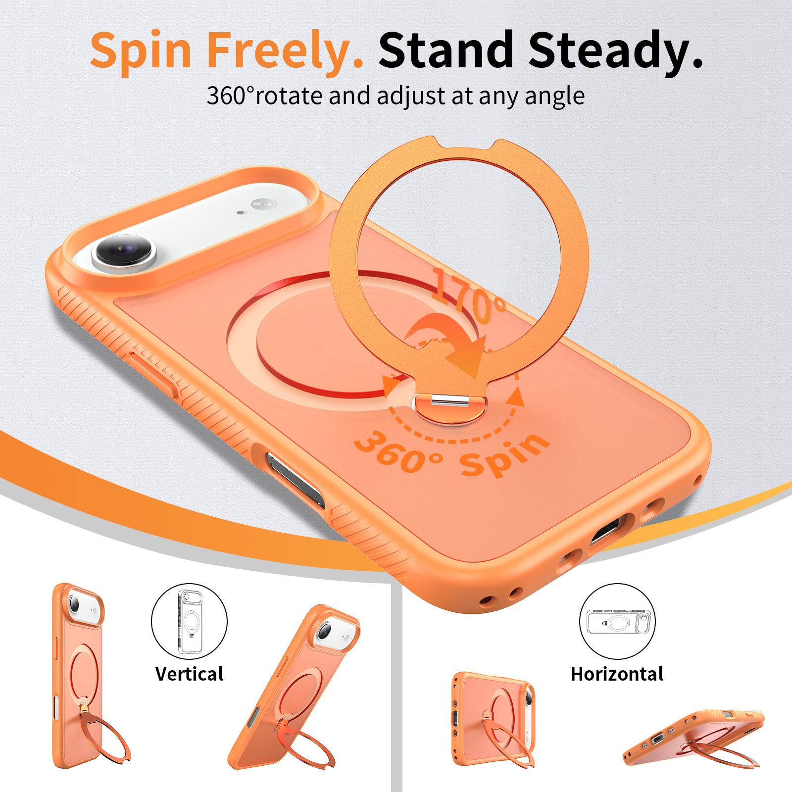 Orbit Frost Matte Skin Feeling Magsafe Case with 360° Rotating Stand — 52