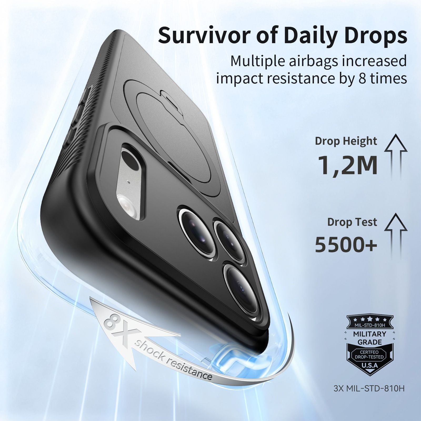 Orbit Frost Matte Skin Feeling Magsafe Case with 360° Rotating Stand — 55