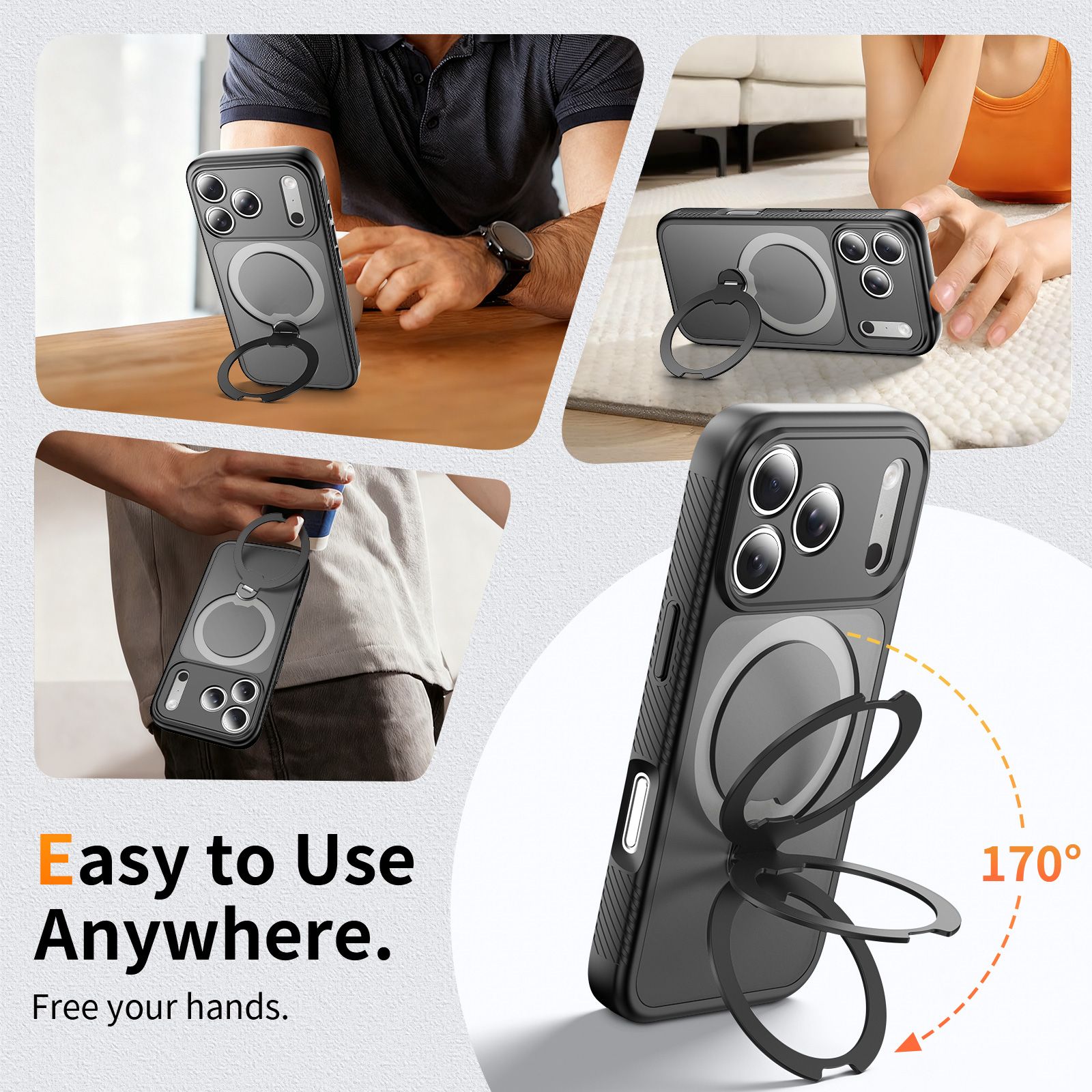 Orbit Frost Matte Skin Feeling Magsafe Case with 360° Rotating Stand — 56