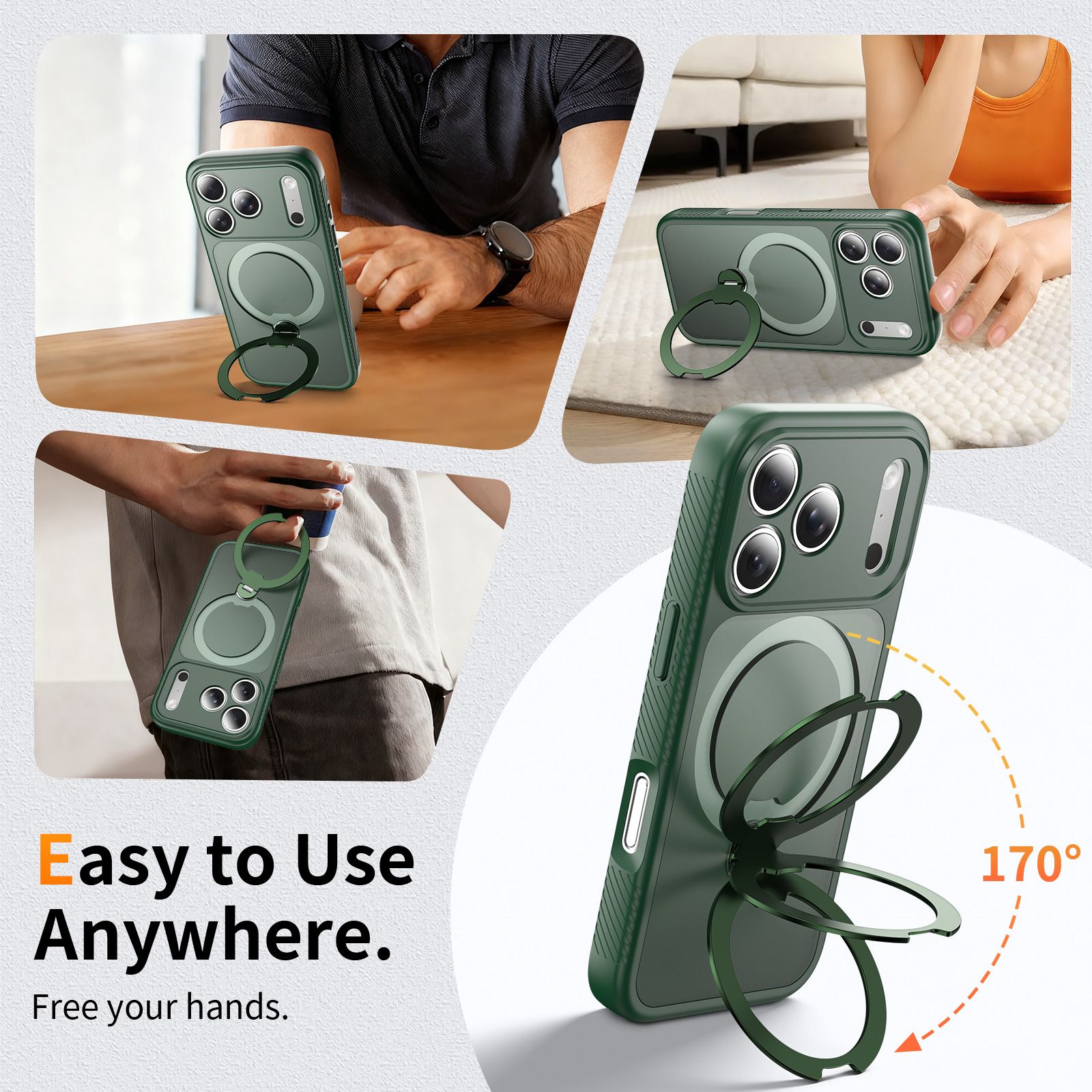 Orbit Frost Matte Skin Feeling Magsafe Case with 360° Rotating Stand — 69