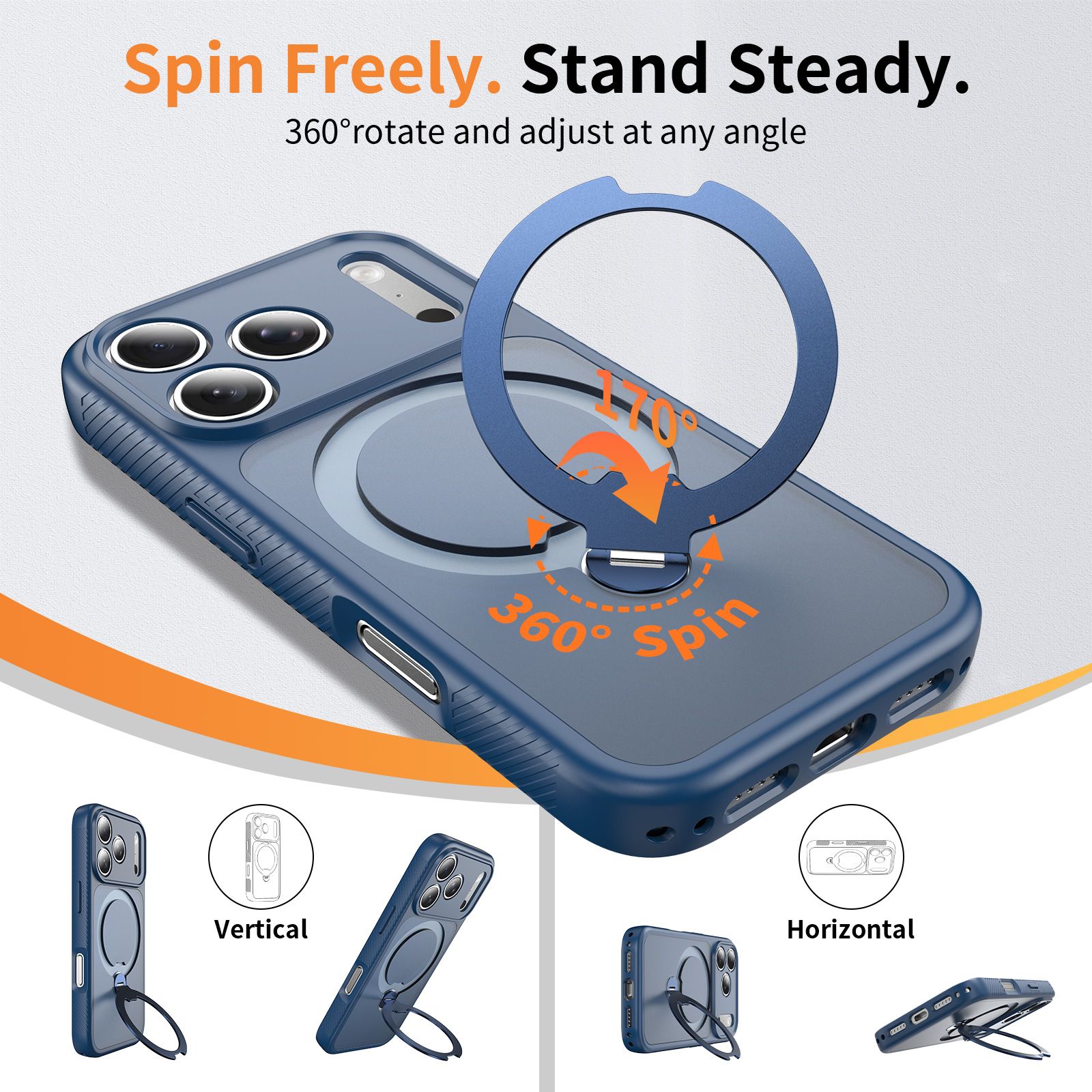 Orbit Frost Matte Skin Feeling Magsafe Case with 360° Rotating Stand — 65