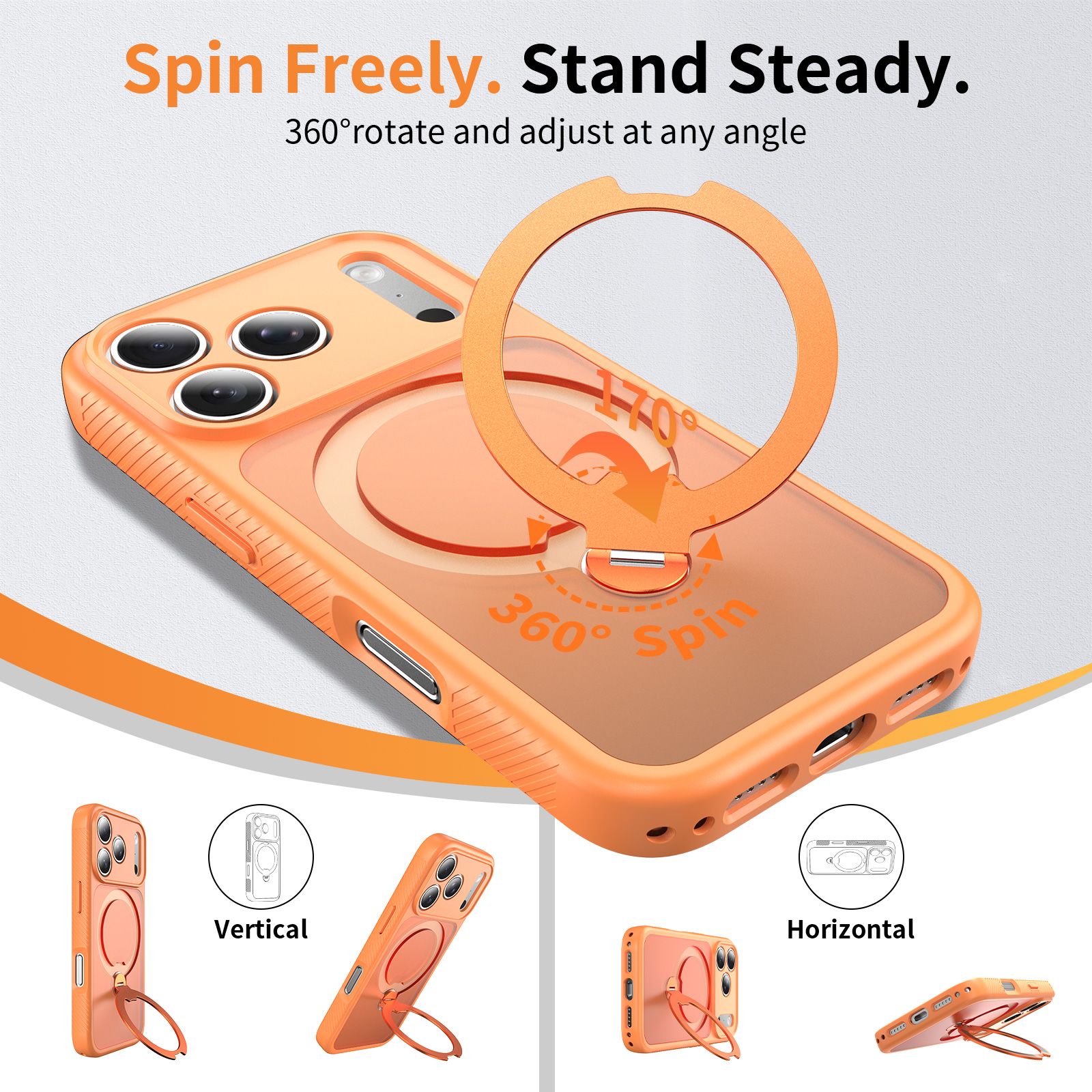 Orbit Frost Matte Skin Feeling Magsafe Case with 360° Rotating Stand — 77