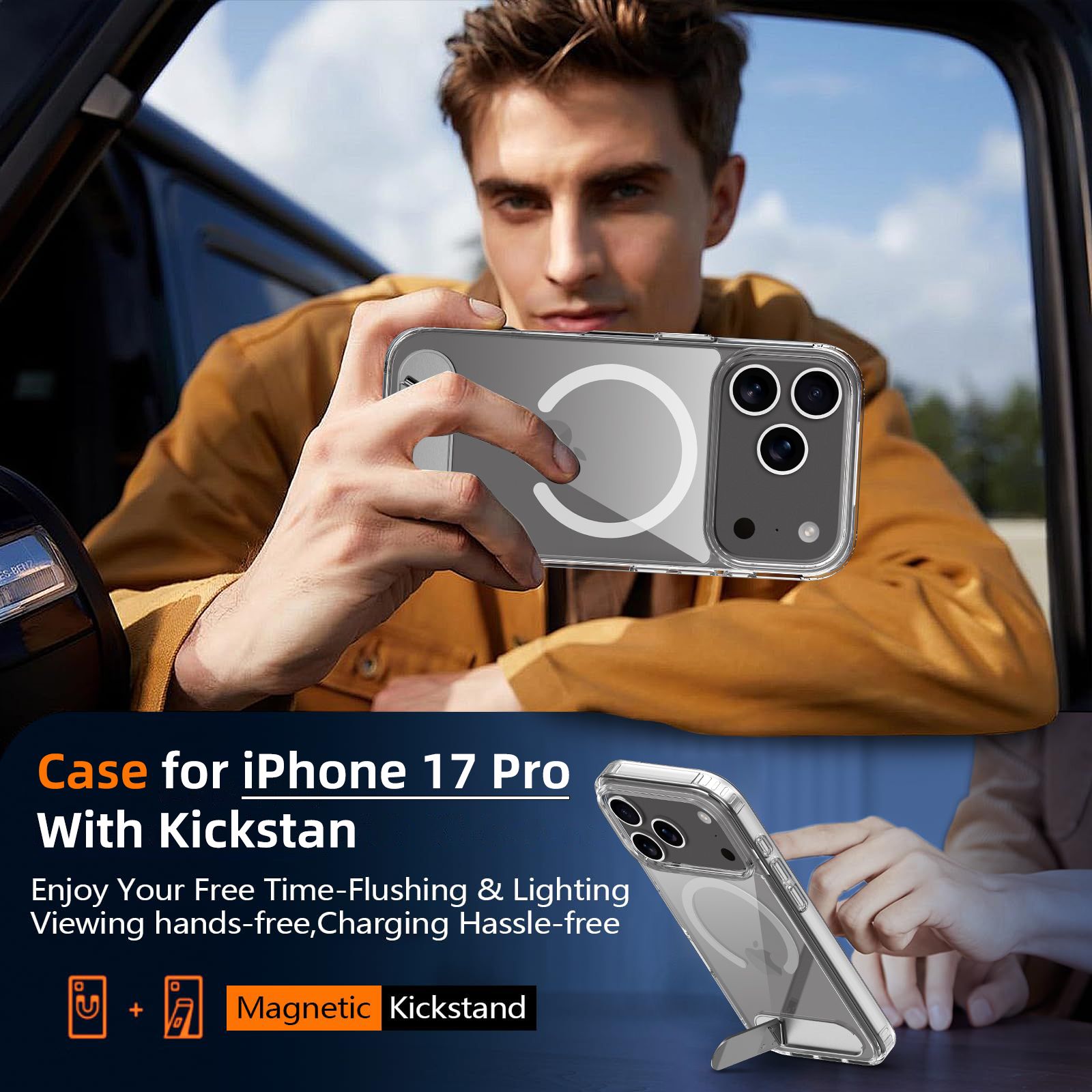 Ridge Magsafe Clear Case with Kickstand — 36