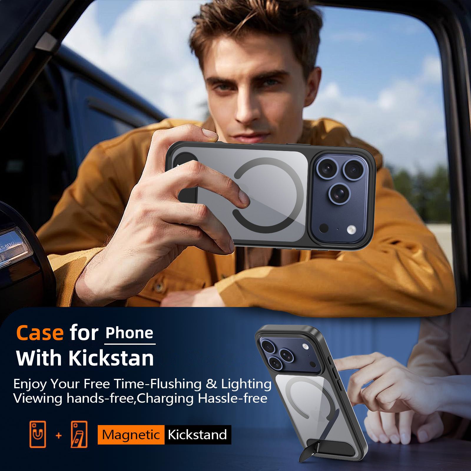 Ridge Magsafe Clear Case with Kickstand — 43