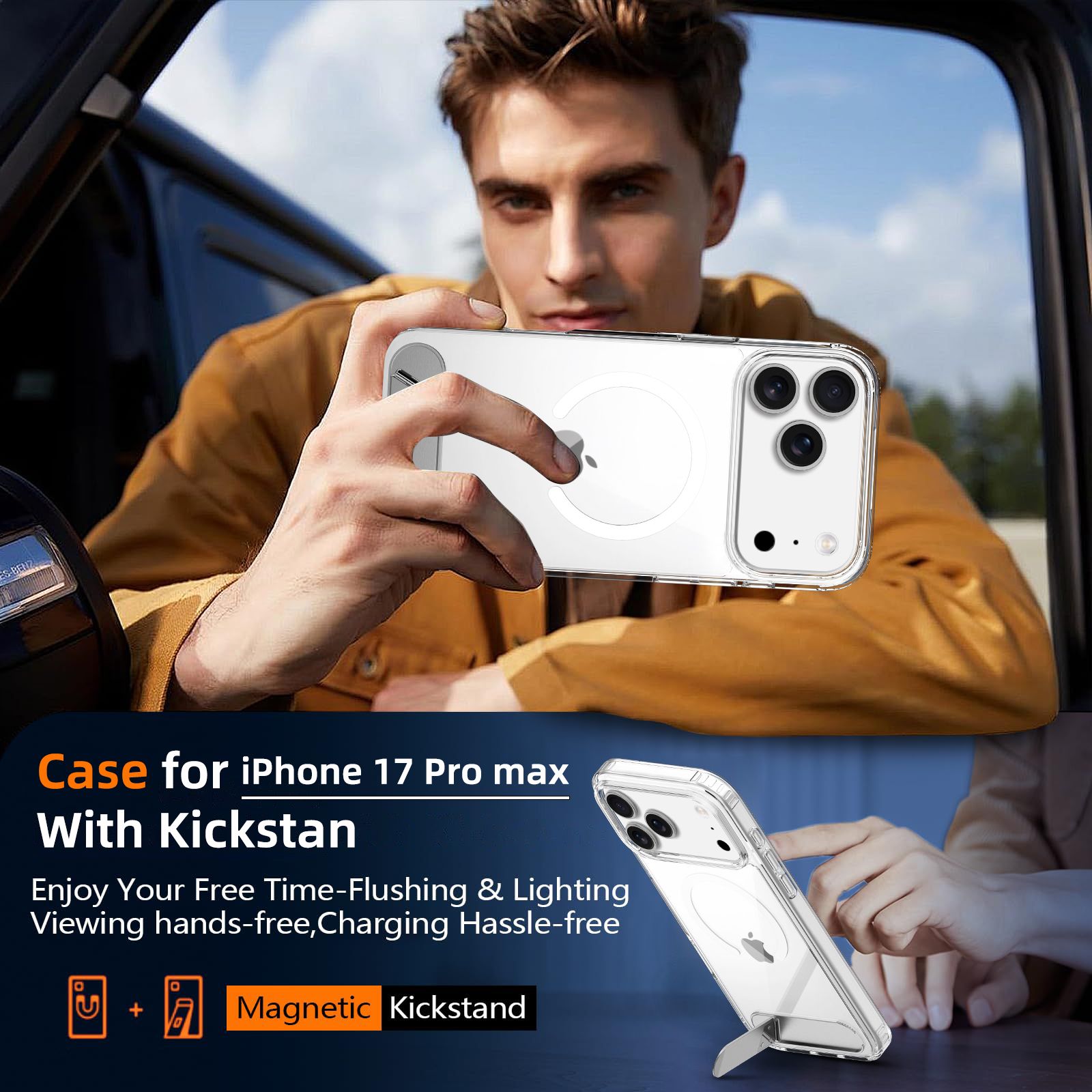 Ridge Magsafe Clear Case with Kickstand — 61